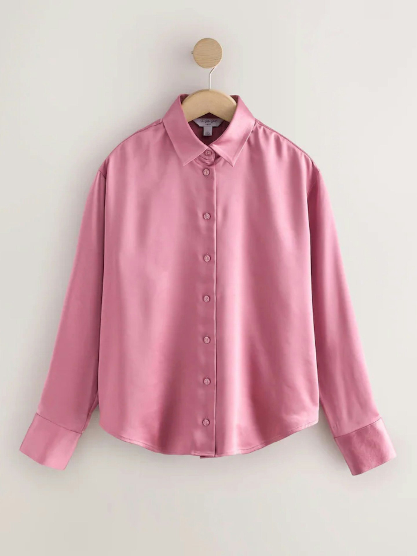 Next, Pink Satin Long Sleeve Shirt