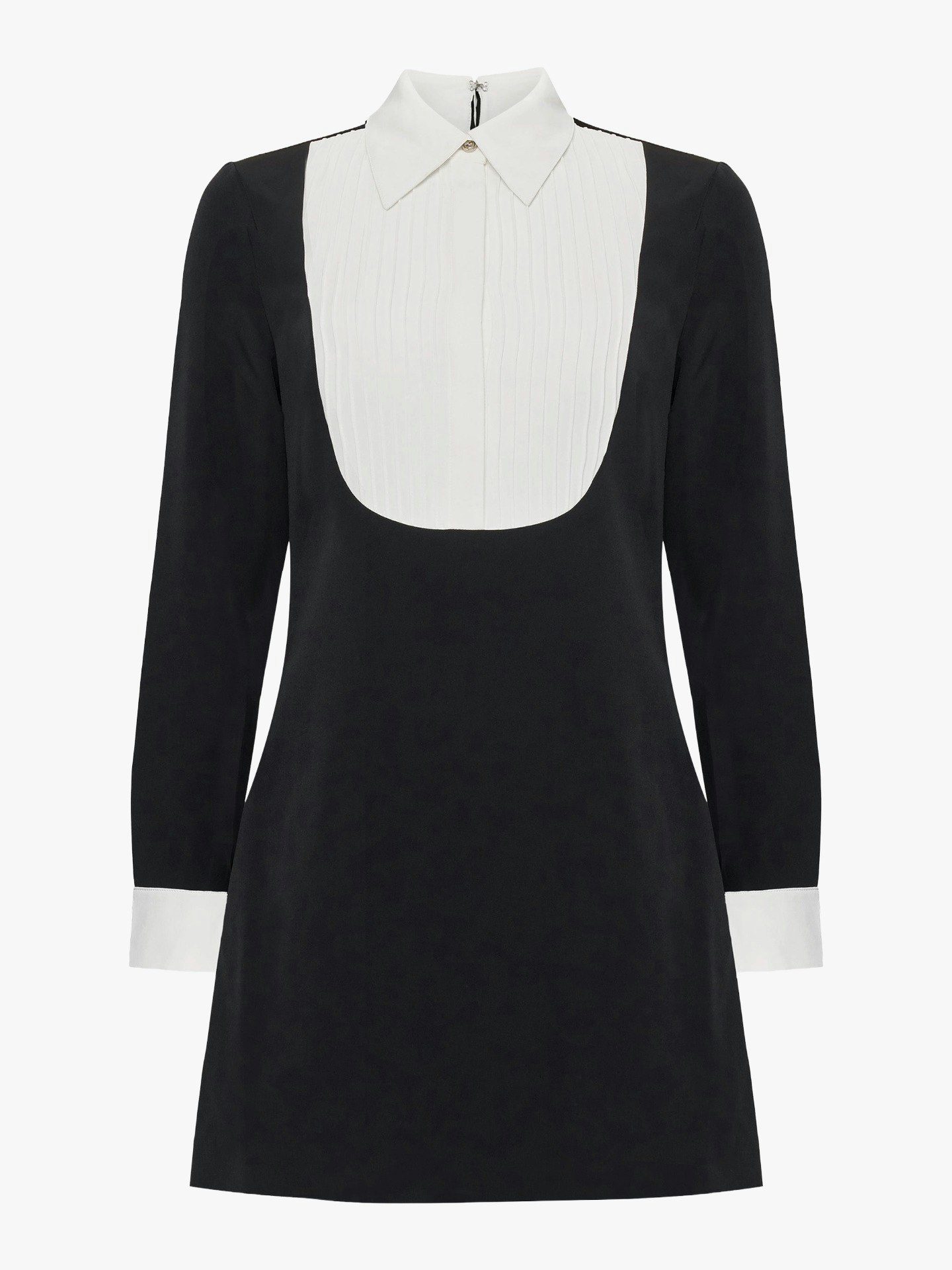 French Connection, Echo Black Tuxedo Bow Mini Dress