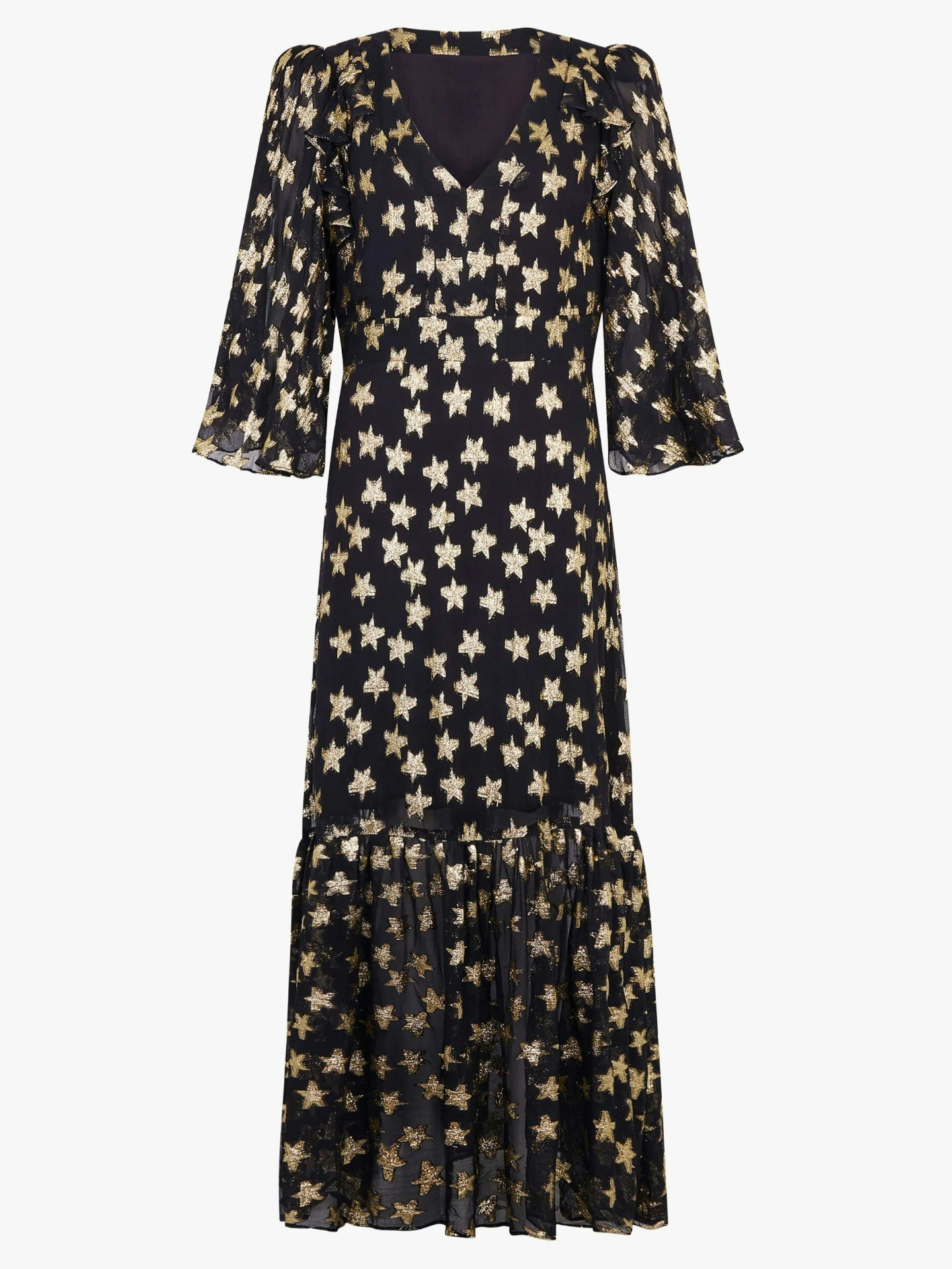 Farrah Metallic Star Jacquard Maxi Dress