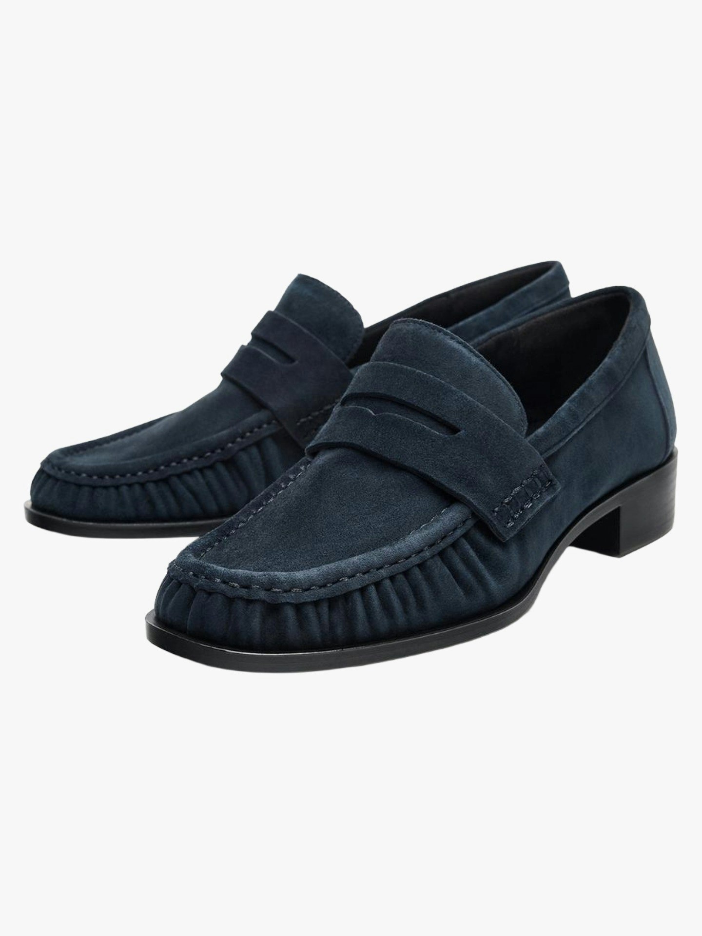 Zara, Ruffled Suede Loafers