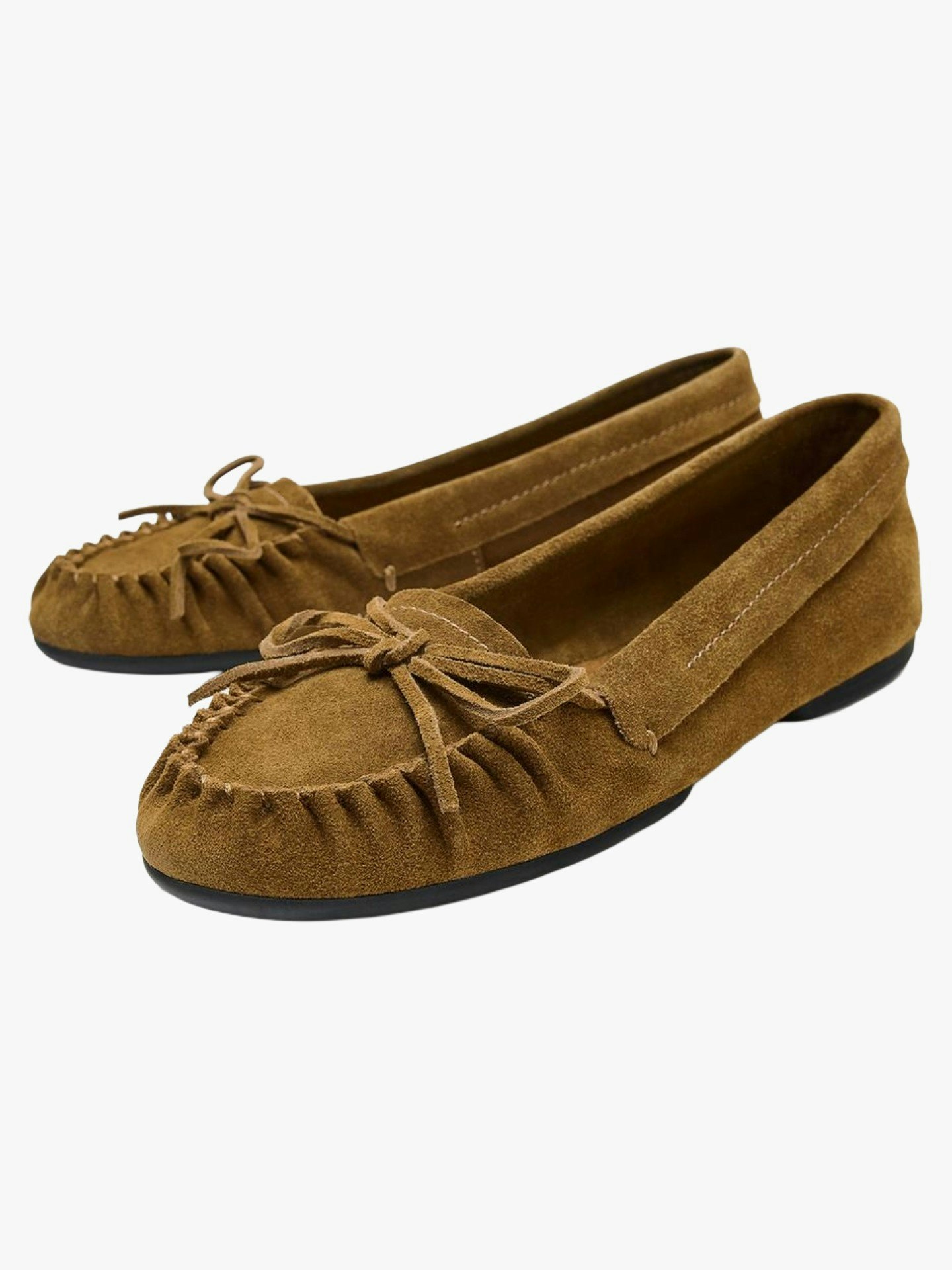 Zara, Split Suede Bow Loafers
