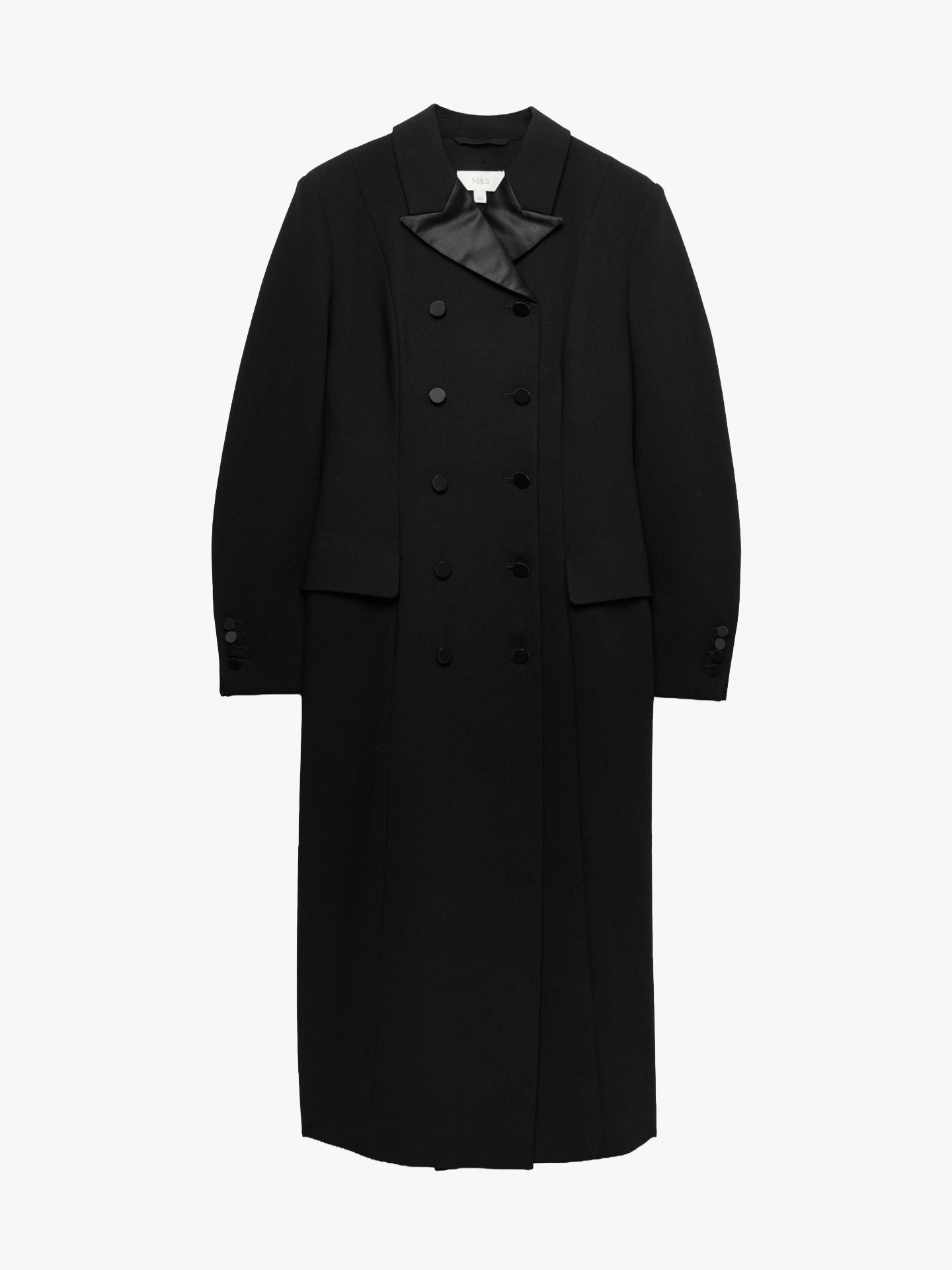 M&amp;S, Revere Collar Longline Tuxedo Coat