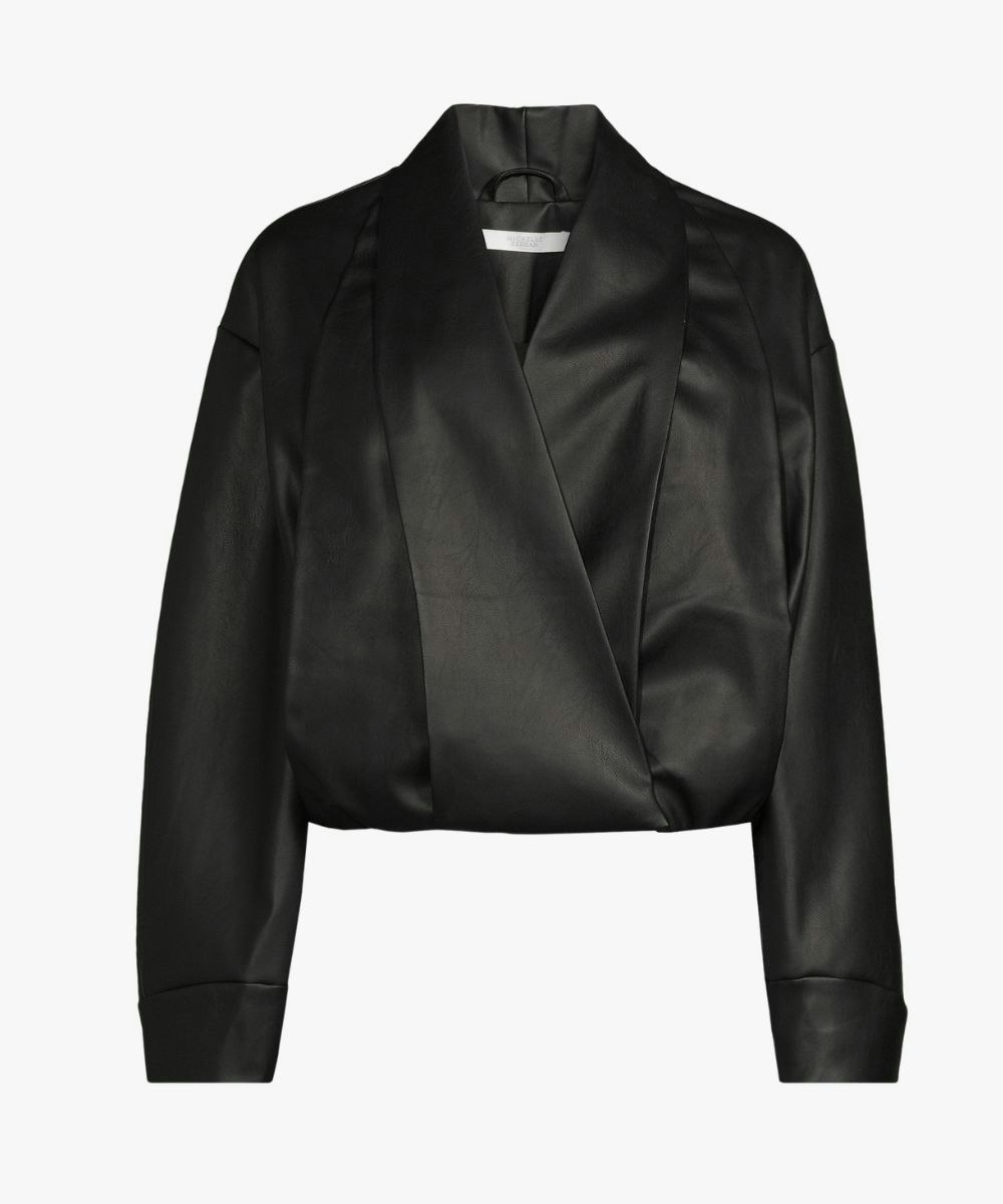 Very, Womens Shawl Collar Faux Leather Jacket - Black