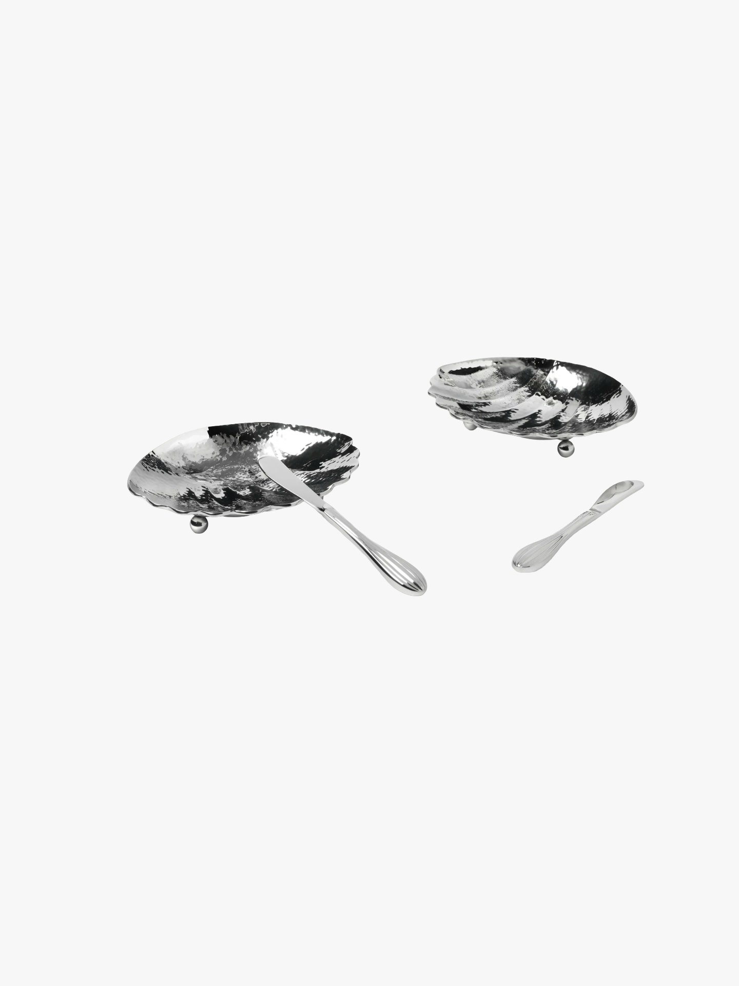 Isla, Westwing &amp; Victoria Beckham, Stainless Steel Butter Dishes with Knives - Set of 4