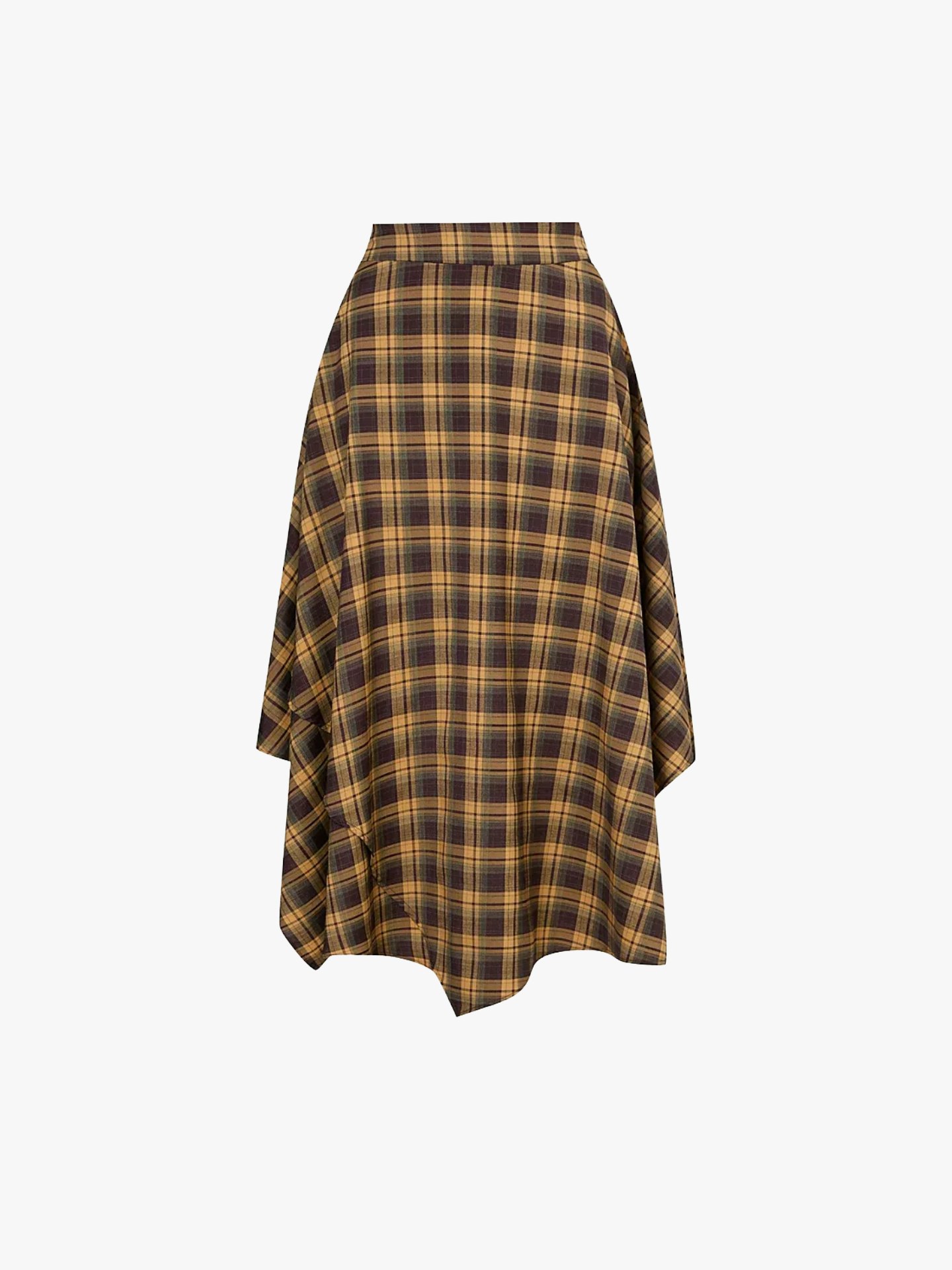 Asda George, Mustard Check Hanky Hem Midi Skirt