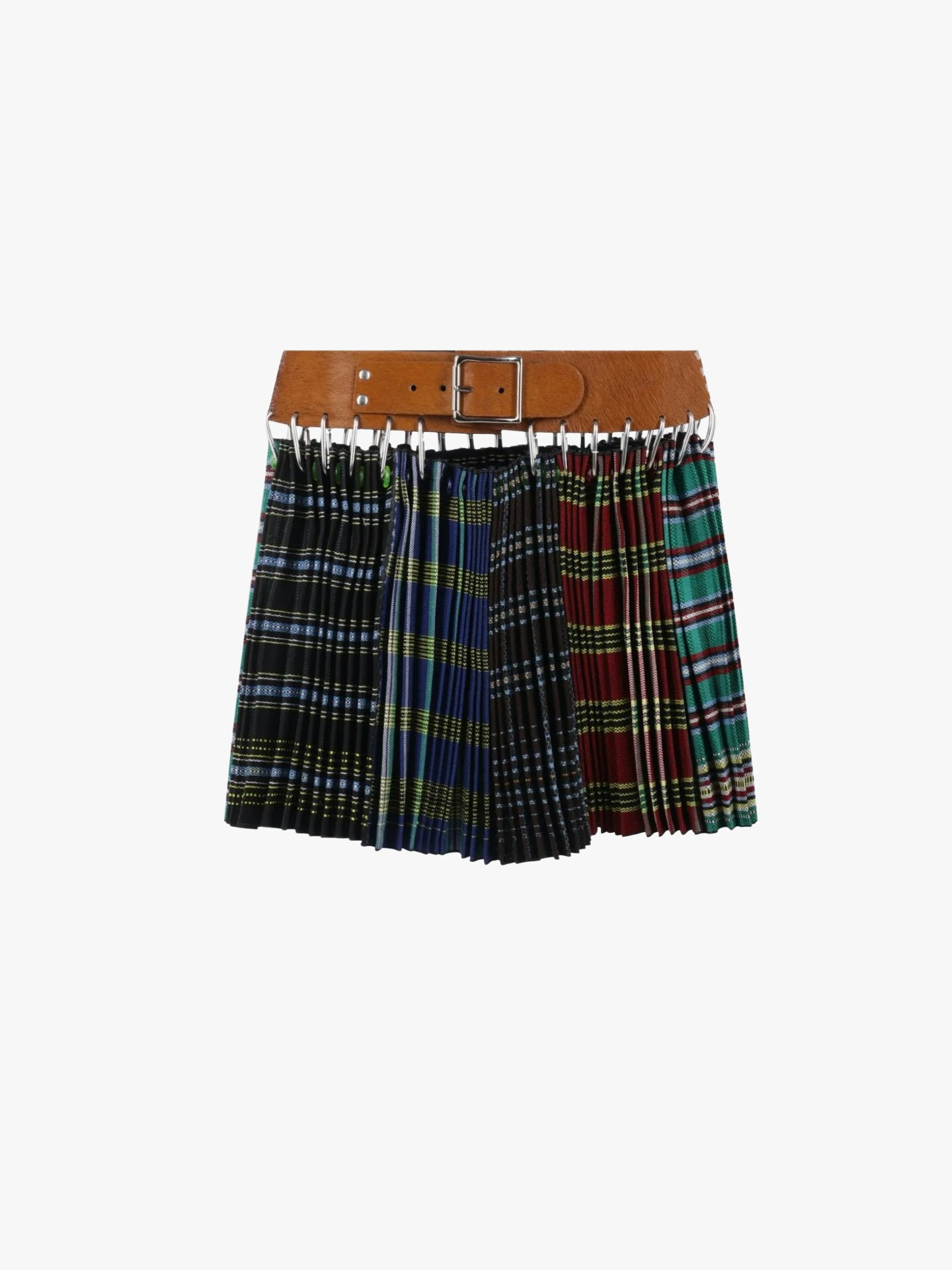 Chopova Lowena, Savie Folkloric Check Pleated Mini Skirt