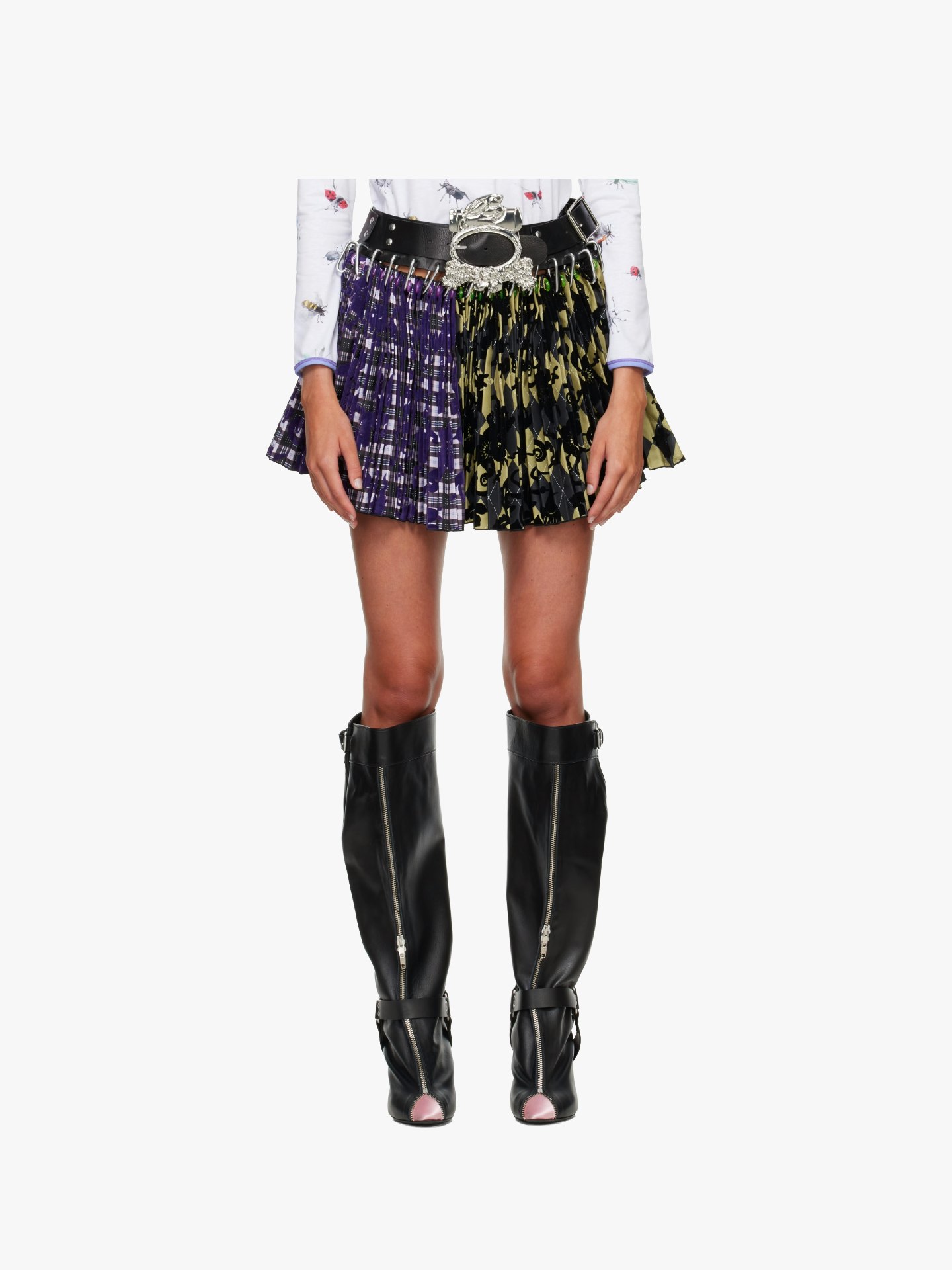 Chopova Lowena, Multicolour Adjustable Belt Turf Carabiner Mini Skirt