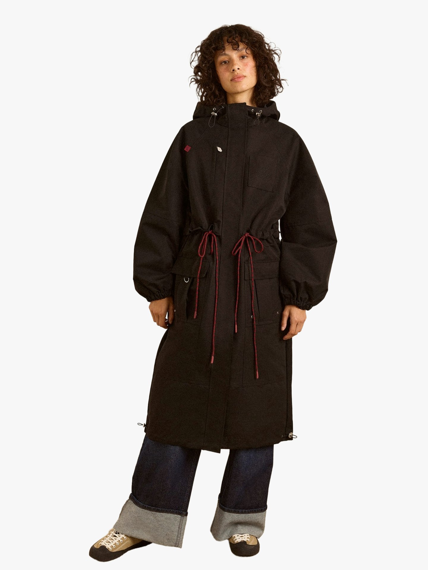 Damson Madder, Logan Showerproof Raincoat- Black