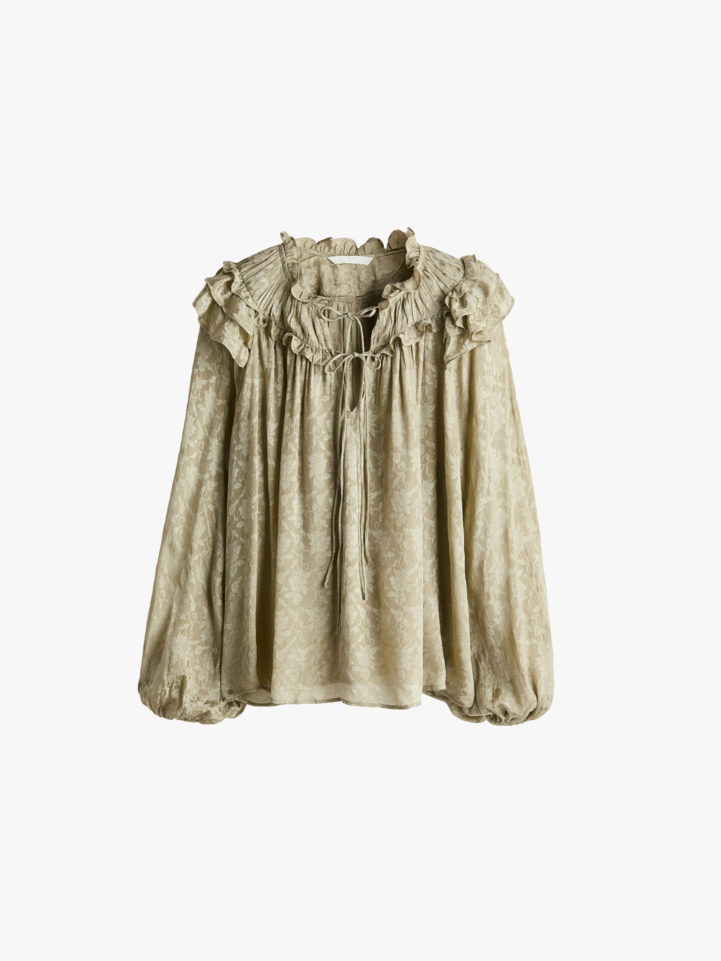 H&M, Frill-Trimmed Tie-Detail Blouse
