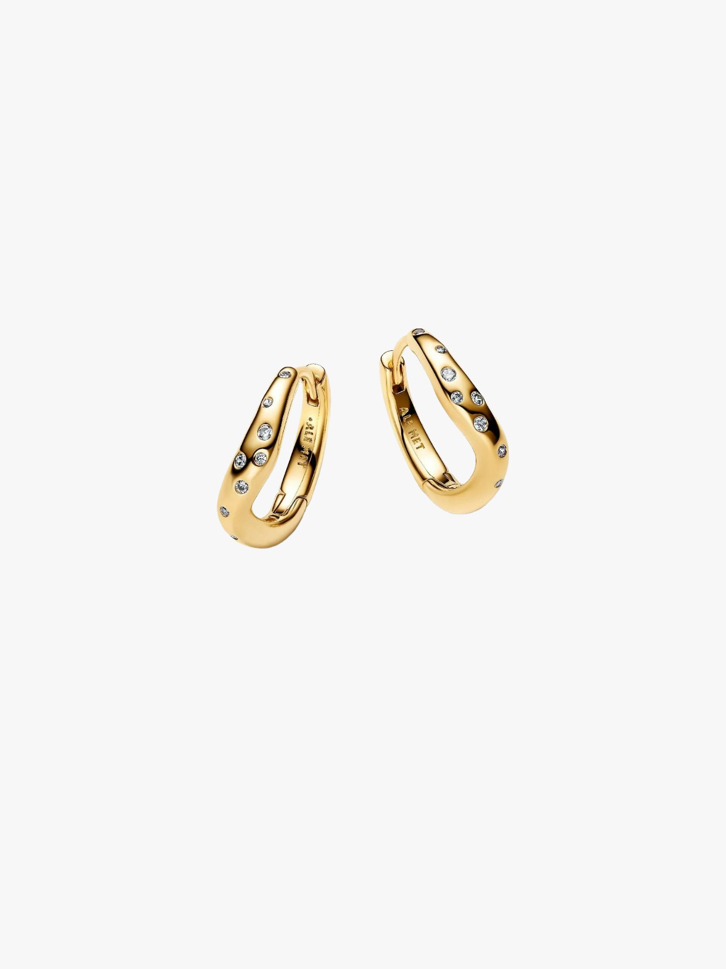 Pandora, Organically Shaped Stone-Set Hoop Earrings