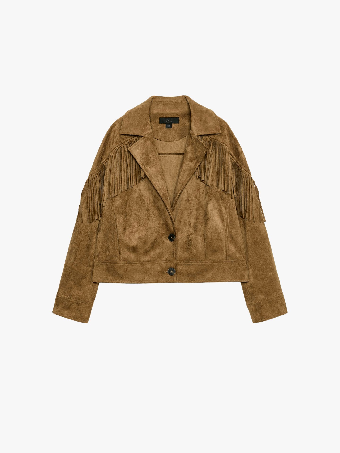 Zara, Faux Suede Fringed Jacket