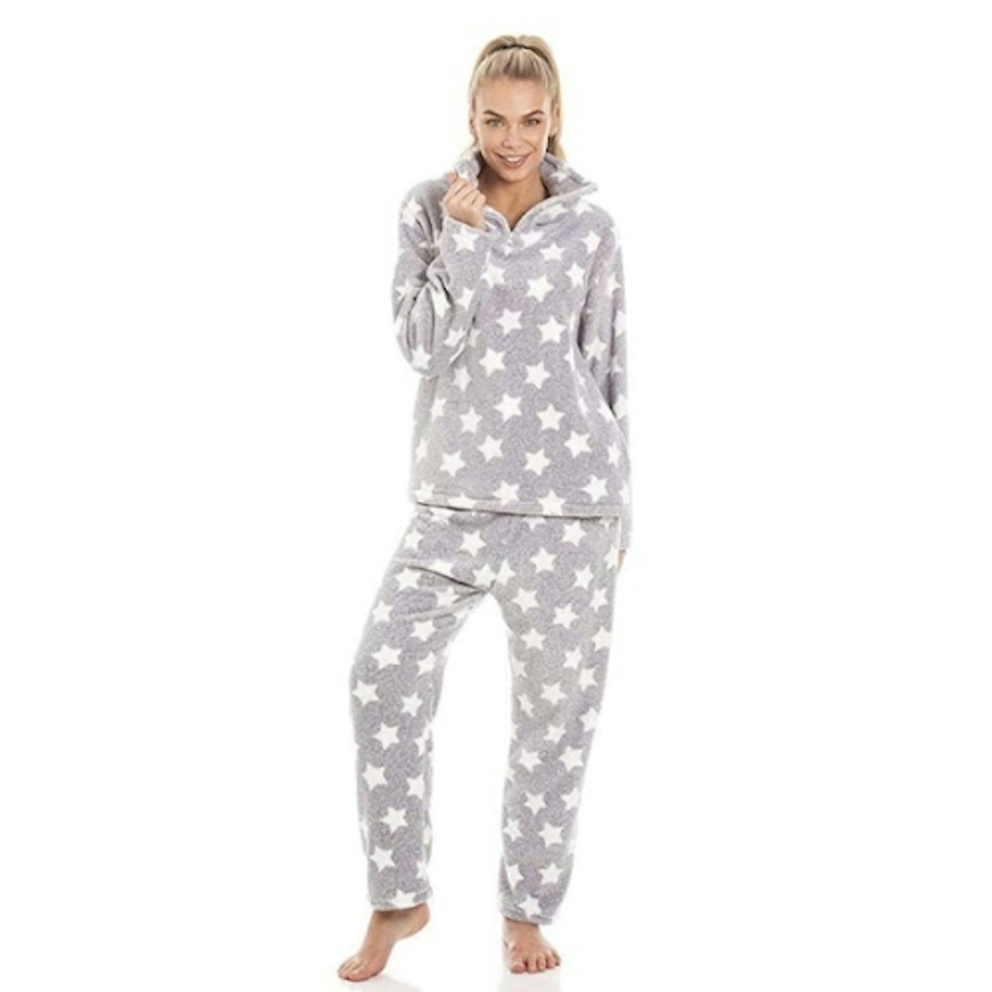 Camille Womens Long Sleeve Full Length Soft Fleece Pyjama Sets