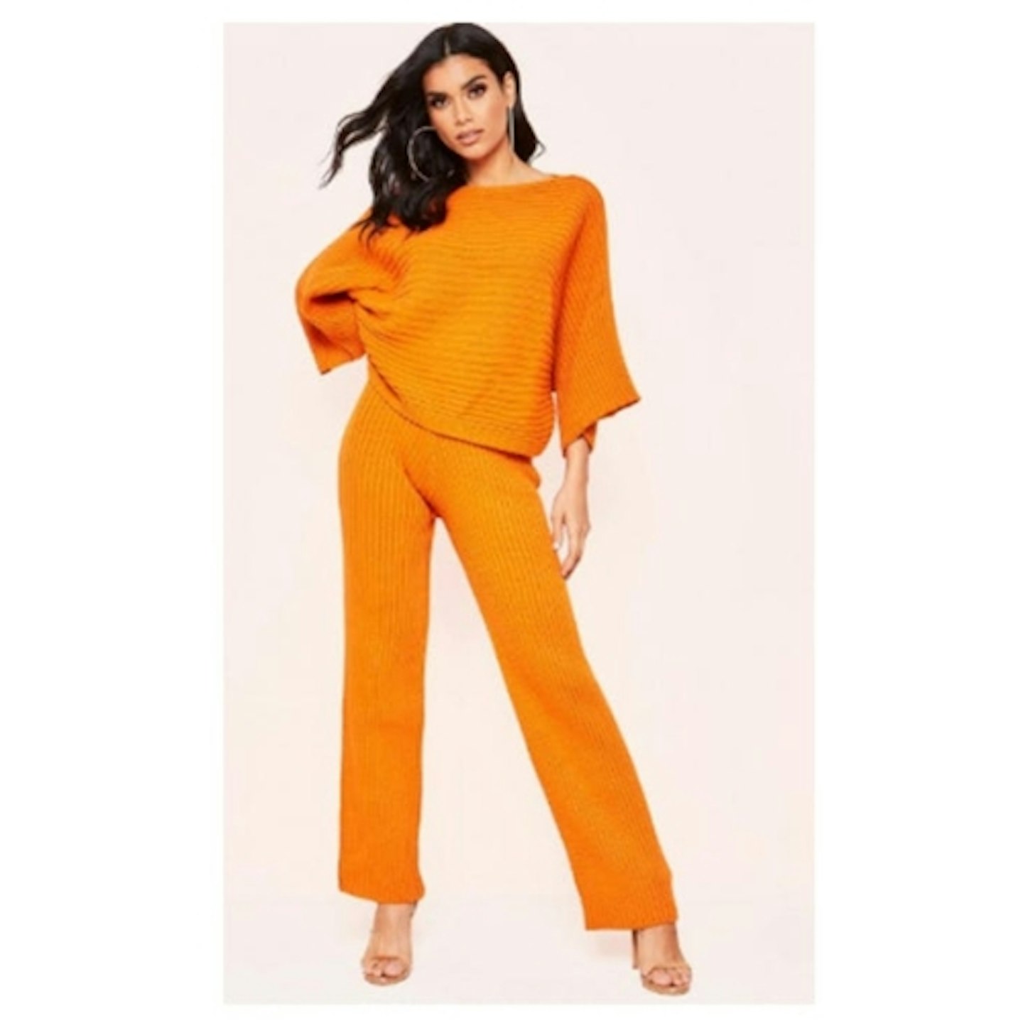 Everleigh Orange Ribbed Knit Co-Ord Set