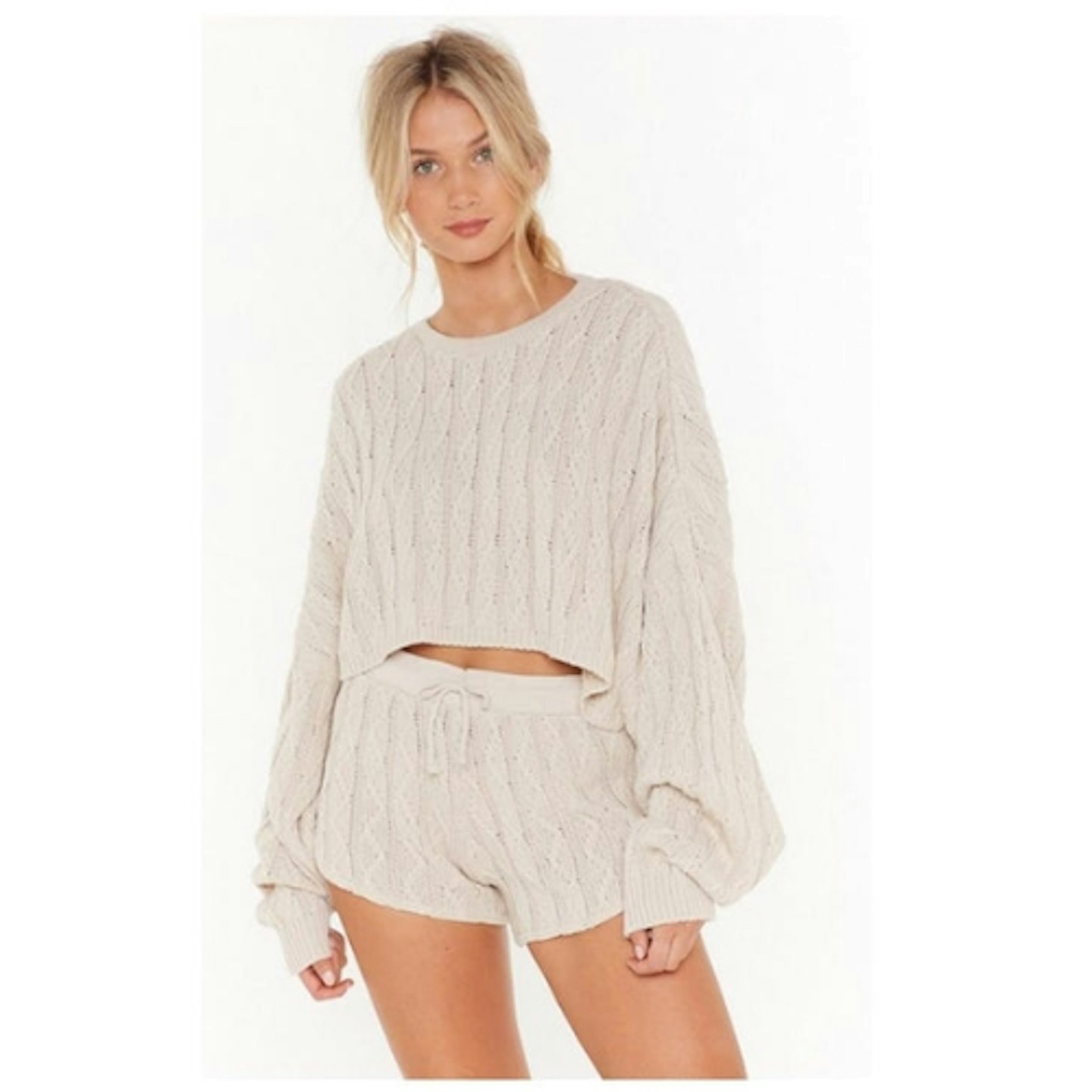 Got Cable Knit Jumper and Shorts Lounge Set