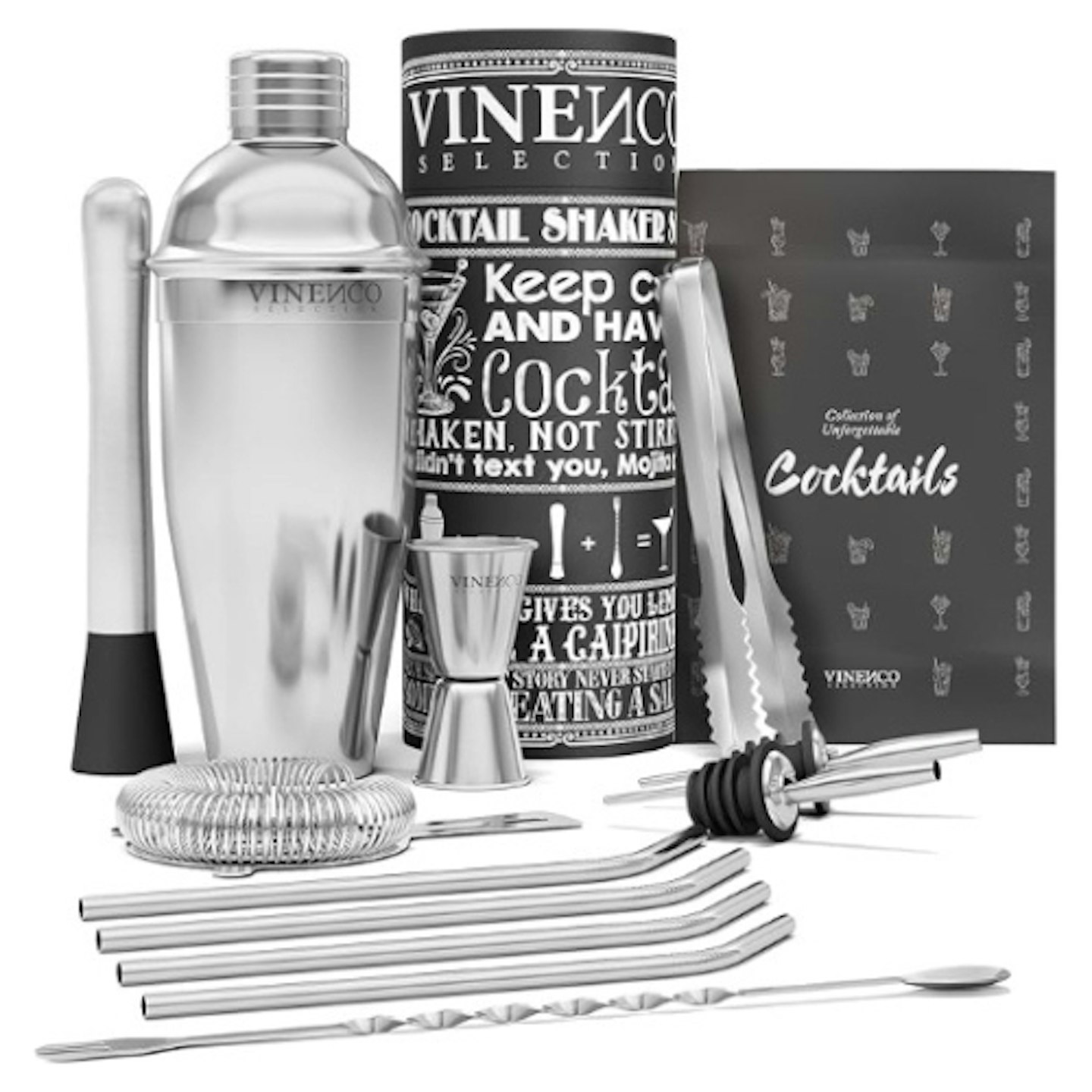 Vinenco Cocktail Shaker Set + Recipes Book