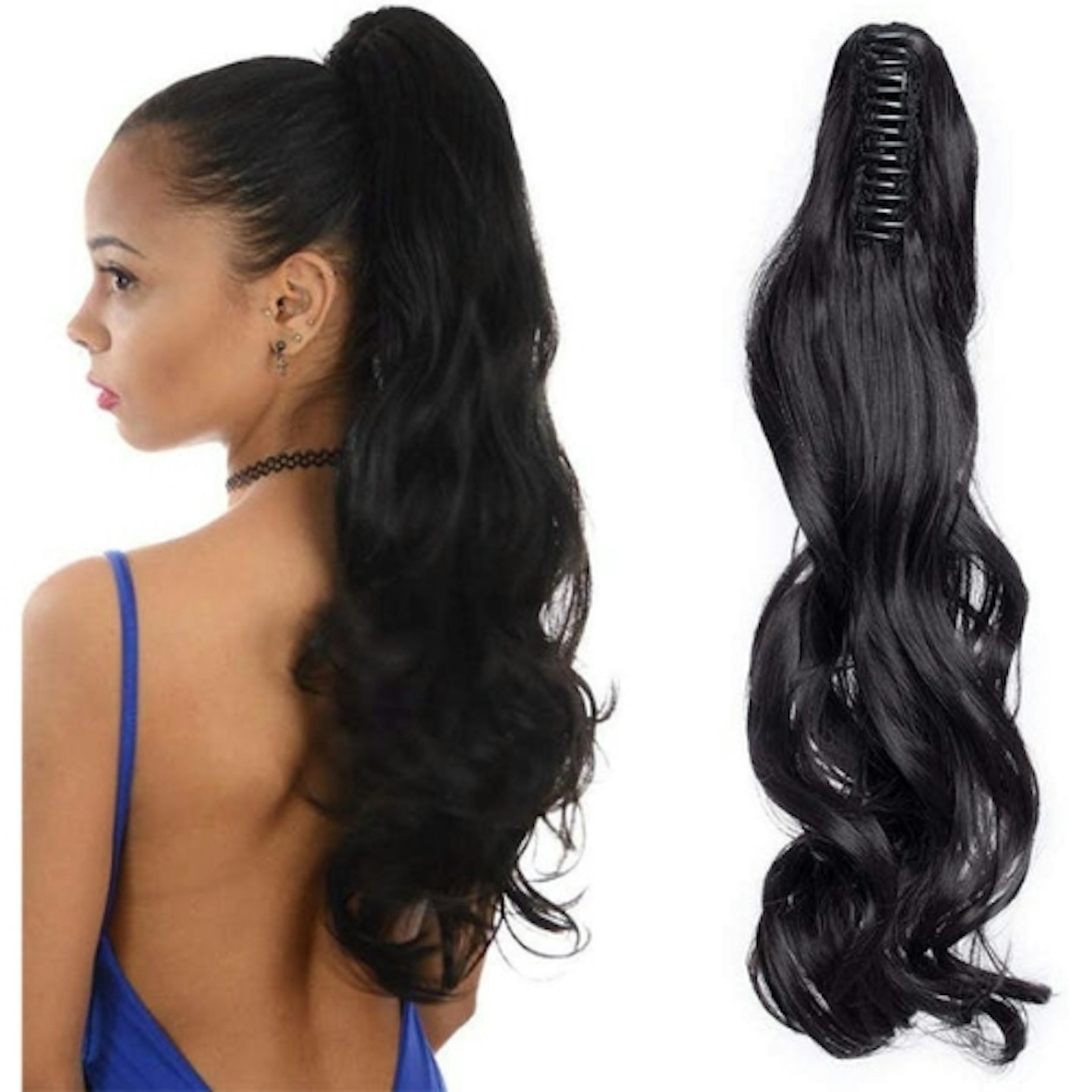 18 Inch Hairpieces Ponytail Hair Clip On Extensions Long Curly