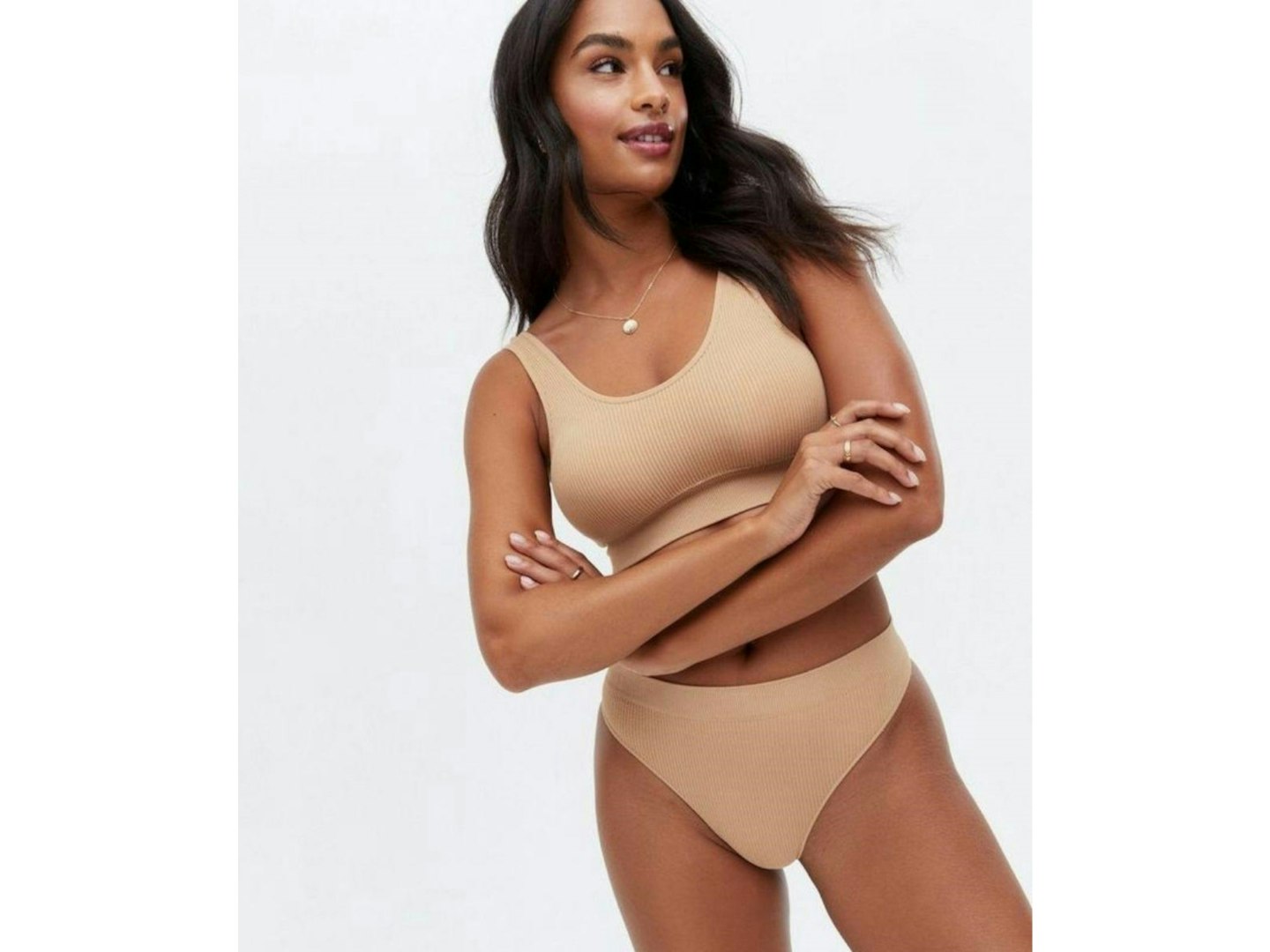 Tan Seamless Crop Top Bra