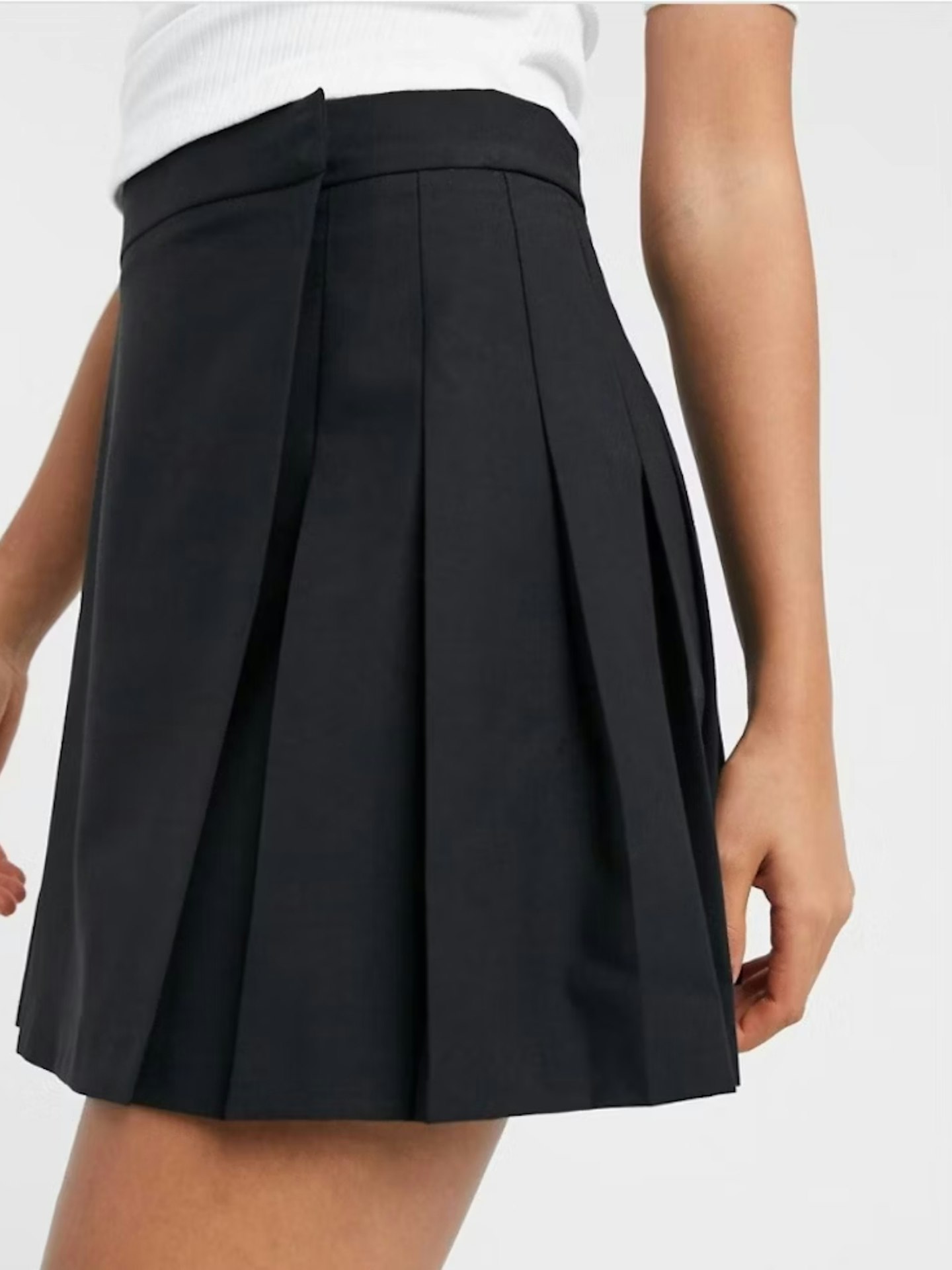 ASOS DESIGN pleated mini skirt in black