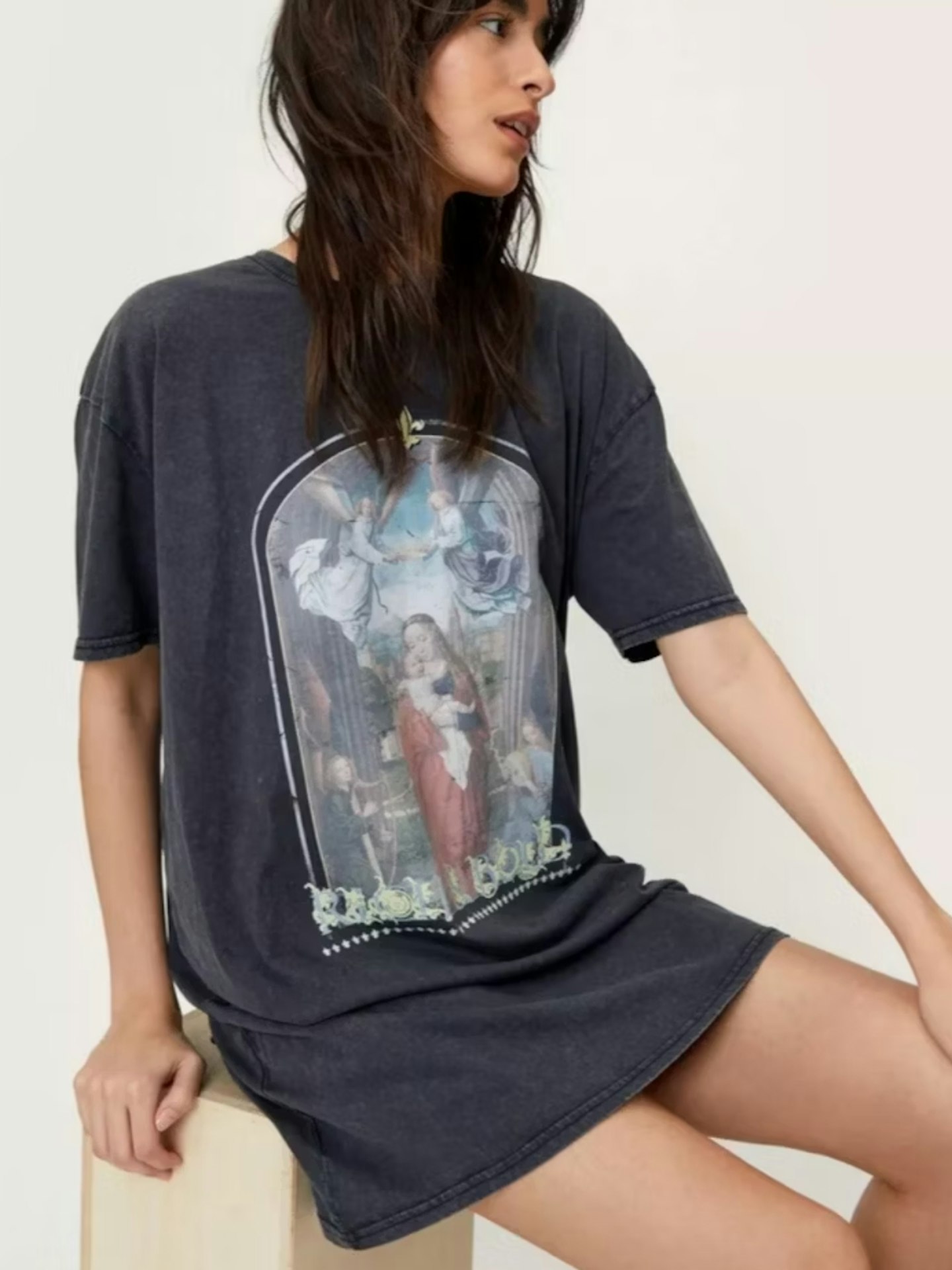 Nasty Gal Rich & Bold Acid Wash T-shirt Dress