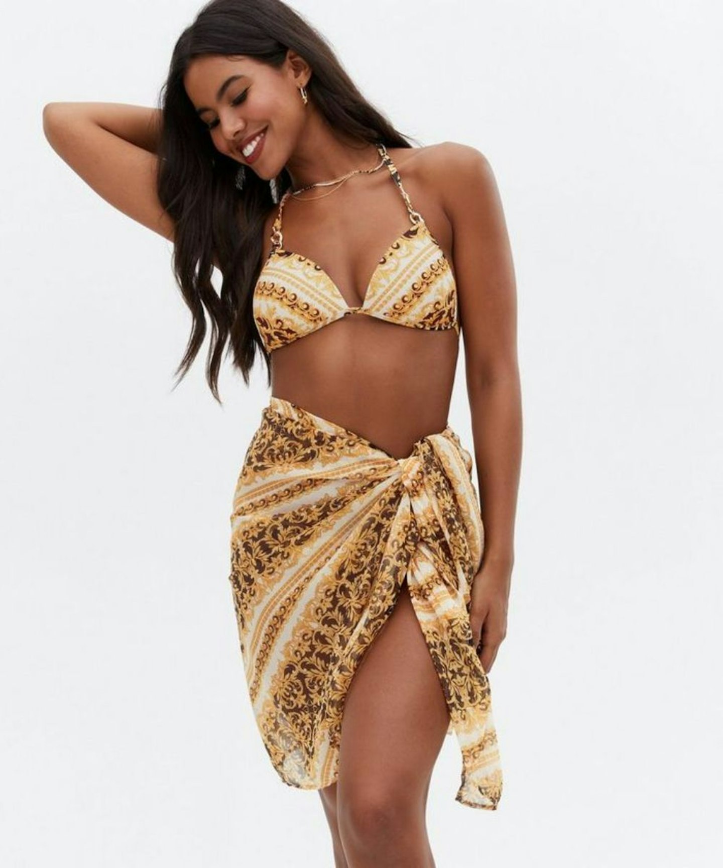 New Look Chain Print Three Piece Bikini