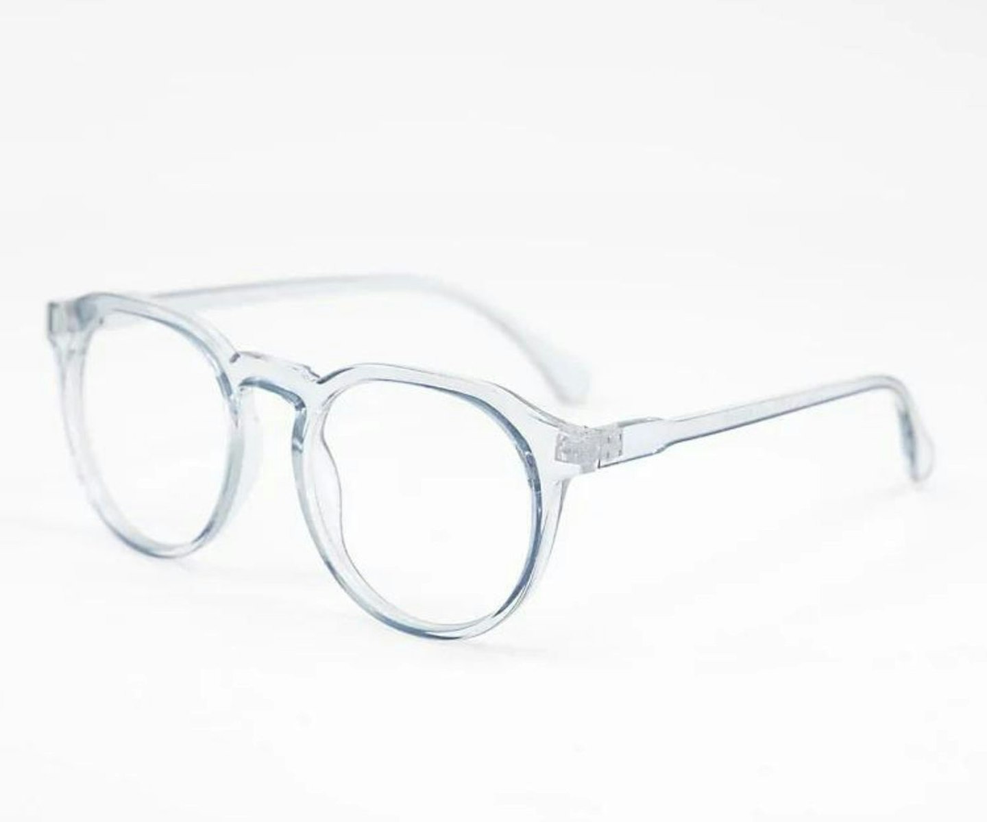 ASOS DESIGN Blue Light Clear Lens Glasses in Blue Crystal