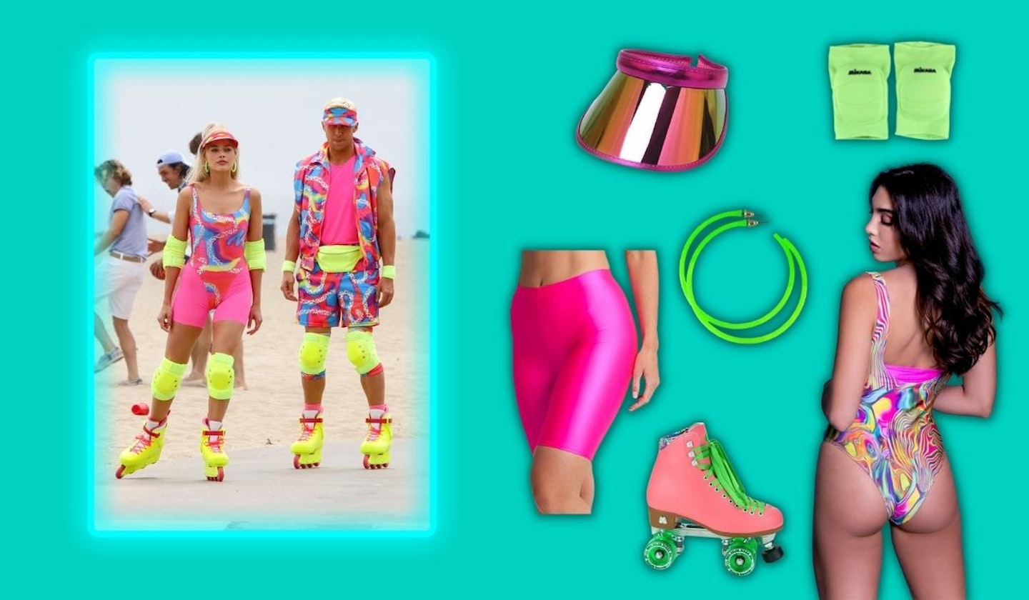 Barbie's neon rollerskater outfit in the upcoming Barbie film...