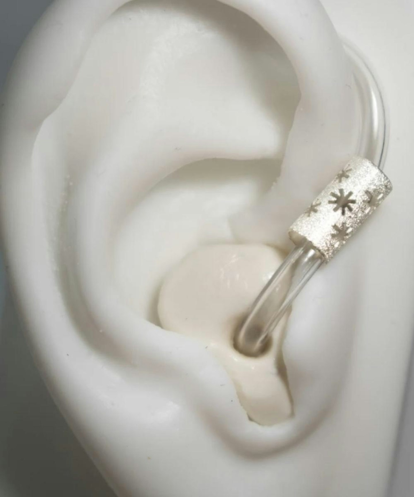 STERLING SILVER Hearing Aid Charm 9 | Tube Rider | Hearing Aid Tube Cuff