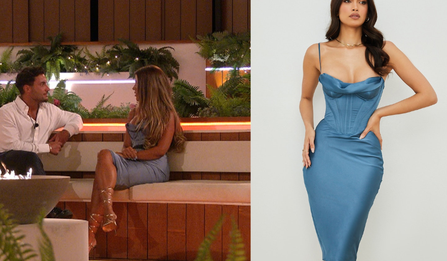 Ekin-Su's Blue Corset Dress