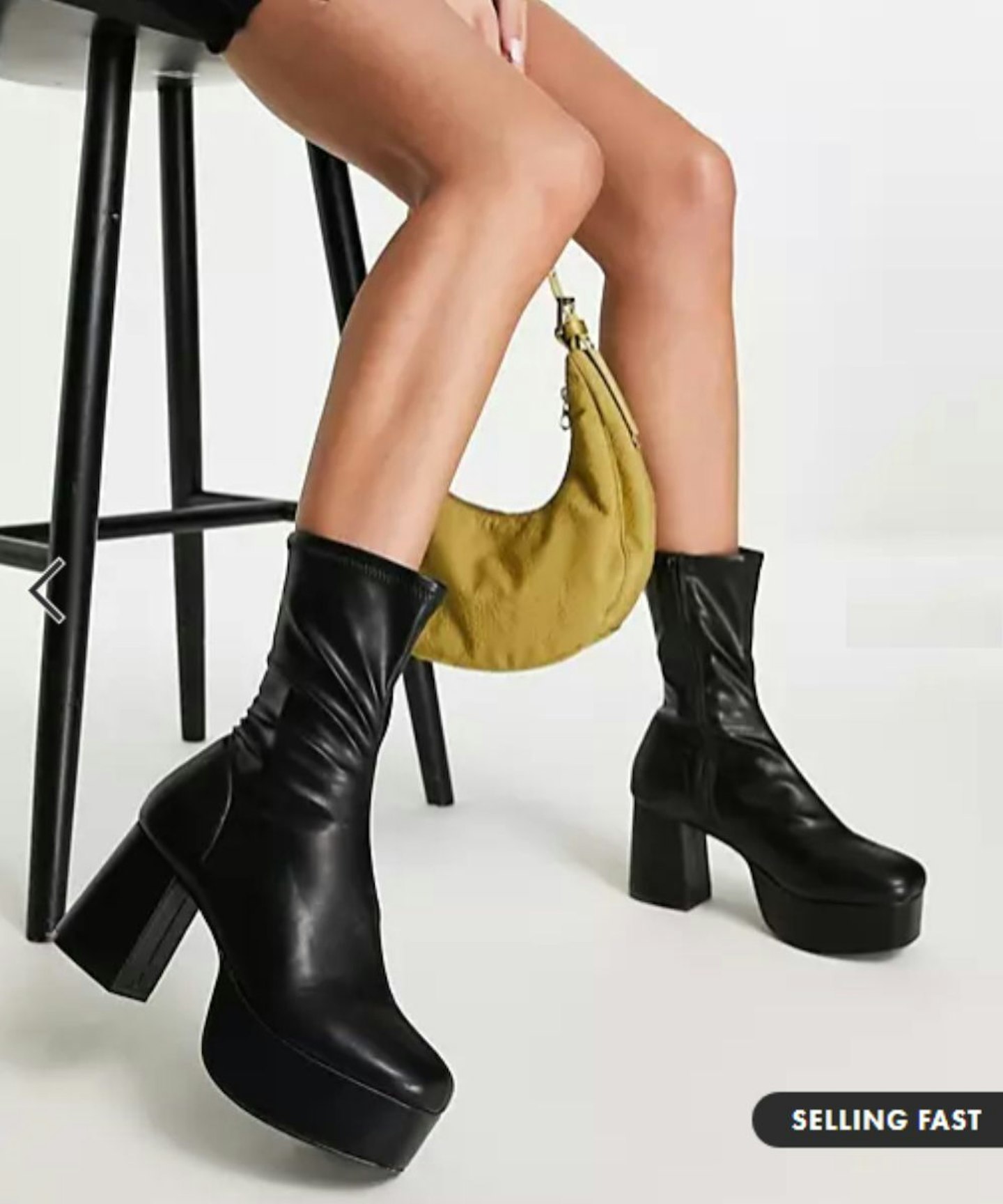 ASOS DESIGN Ready Platform Sock Boots in Black