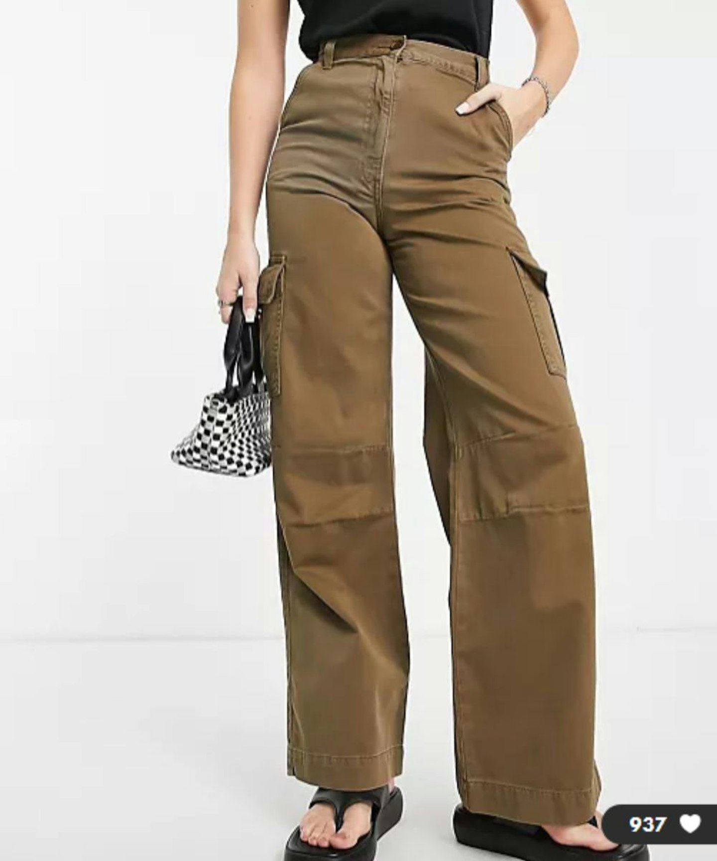 Topshop High Waisted Wide Leg Utility Trouser