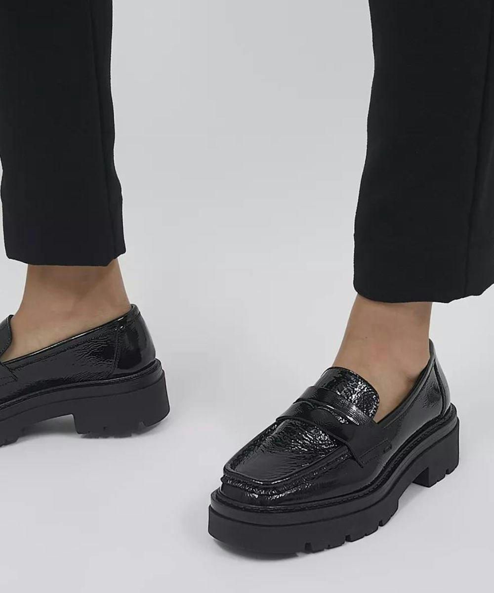 Chunky on sale loafers black