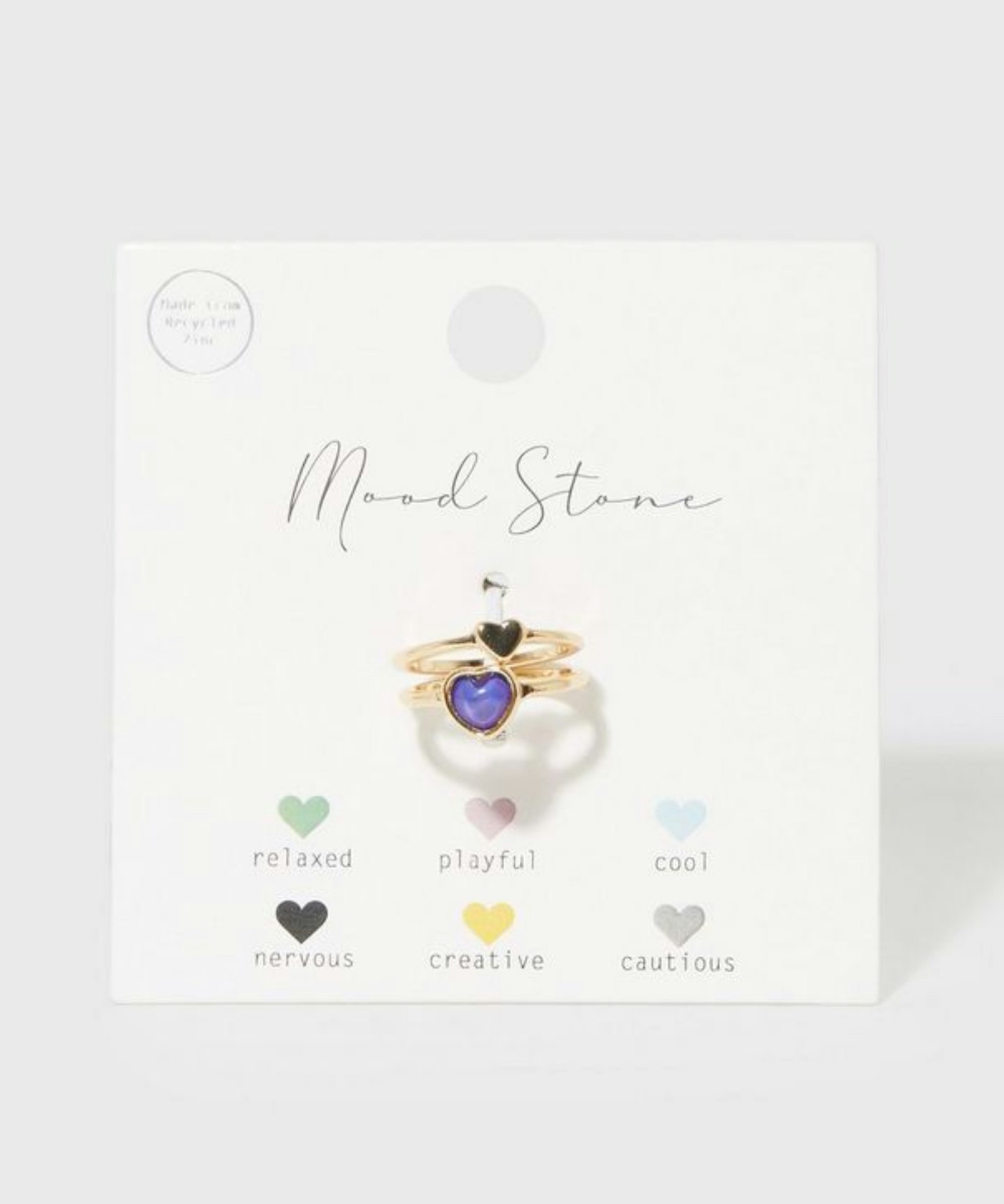 New Look 2 Pack Gold Mood Stone Rings