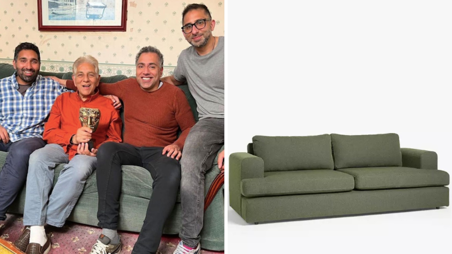 The Siddiquis’ greeny/grey sectional 