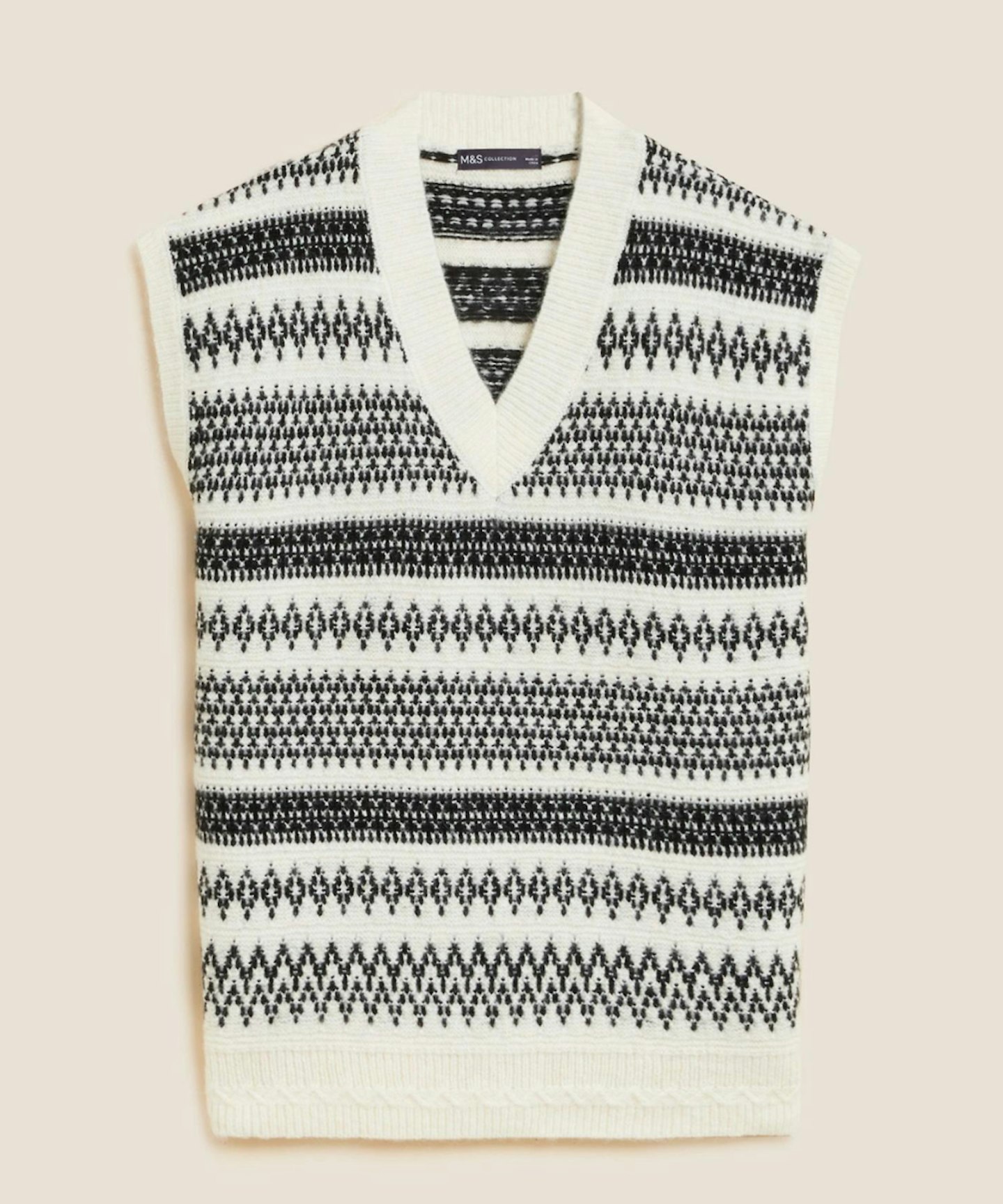 M&S Recycled Blend Fair Isle Knitted Vest