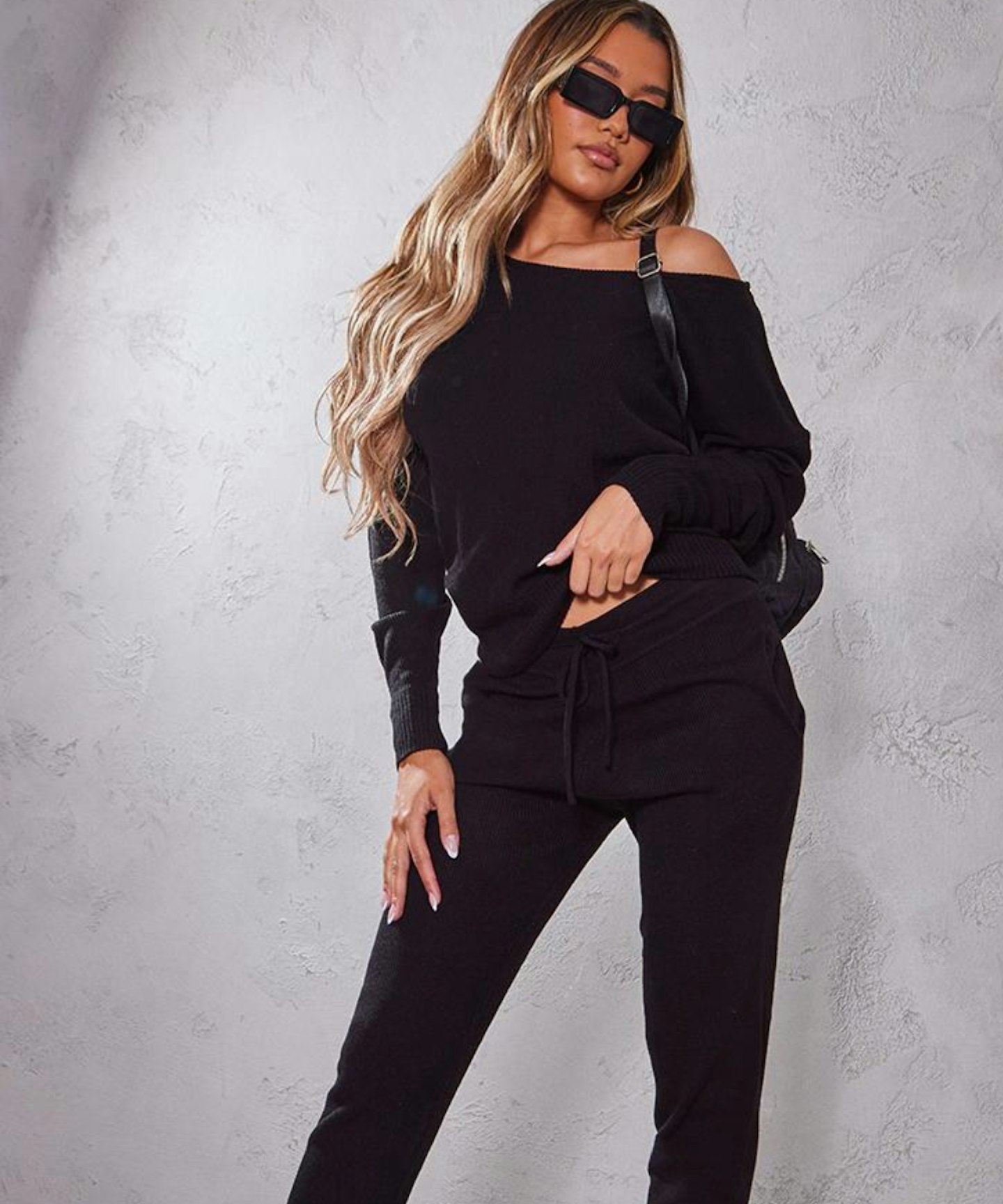 Black Knit Lounge Set