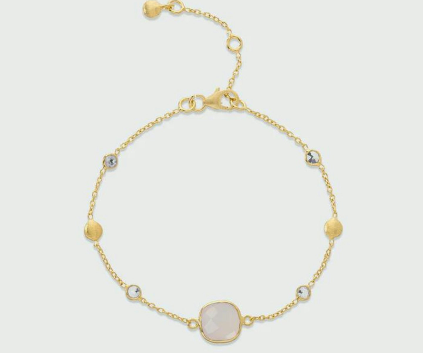Auree Jewellery Iseo Pink Chalcedony & Gold Vermeil Bracelet