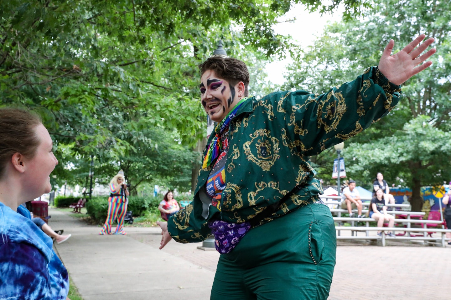 Drag king performing