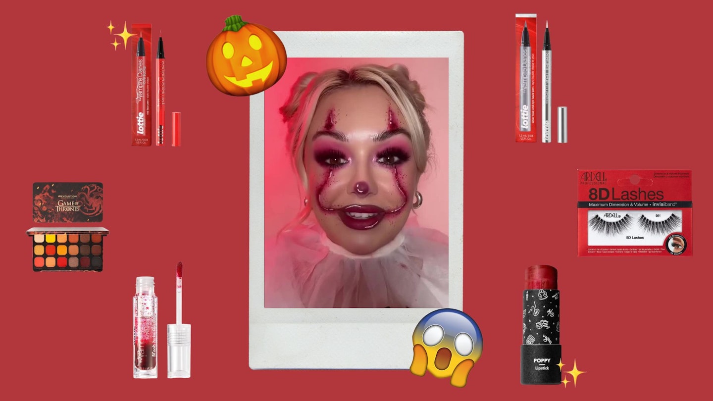 Sydney Purl, Easy Pennywise Glam, Various Spooky Make-Up Items