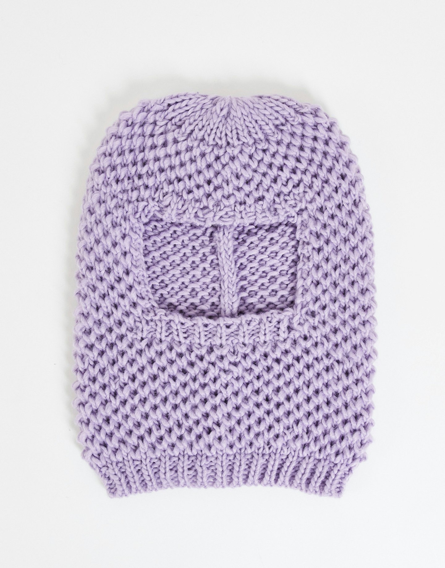 ASOS DESIGN crochet knit snood in lilac