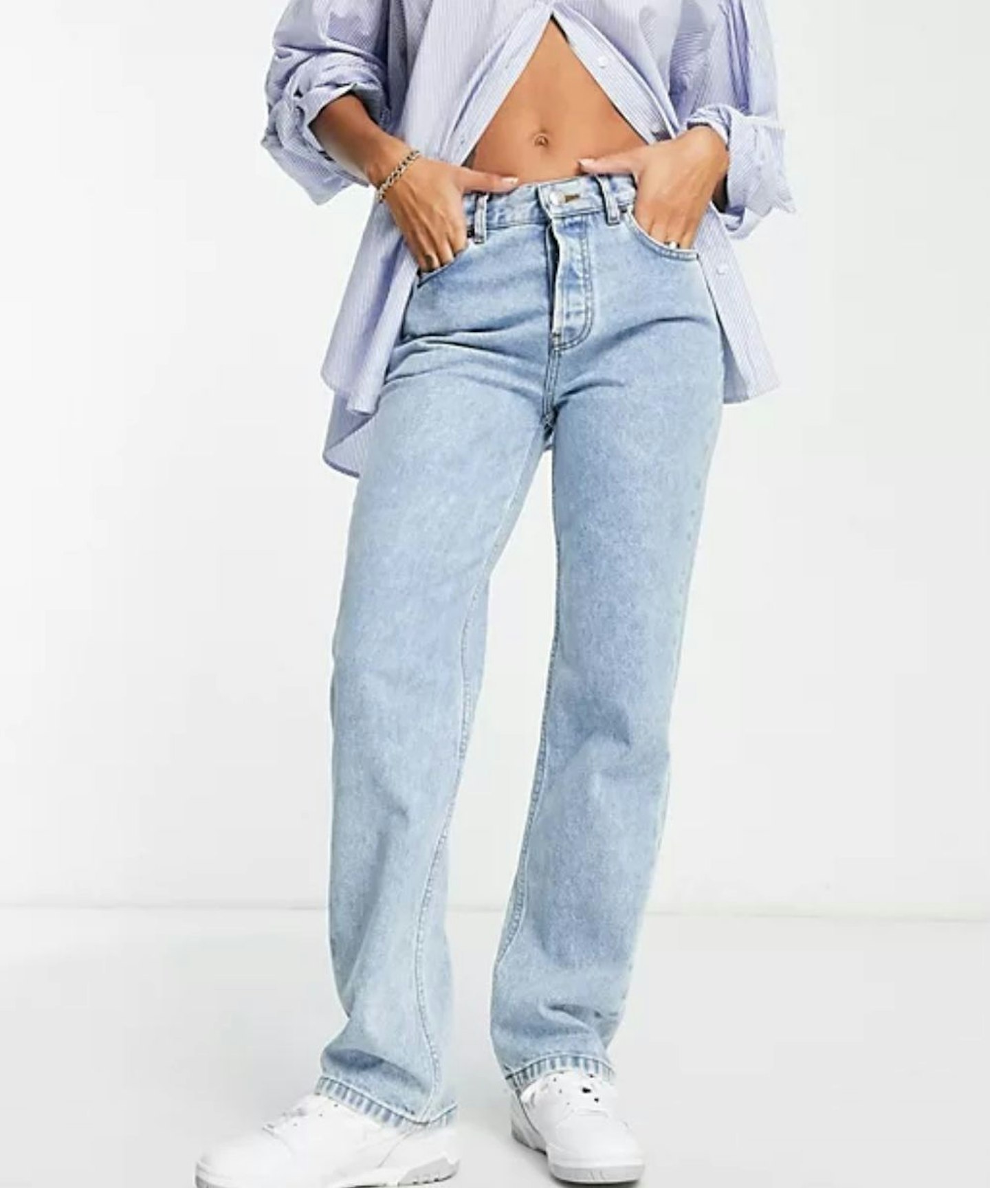 ASOS DESIGN 90s straight jeans in vintage lightwash