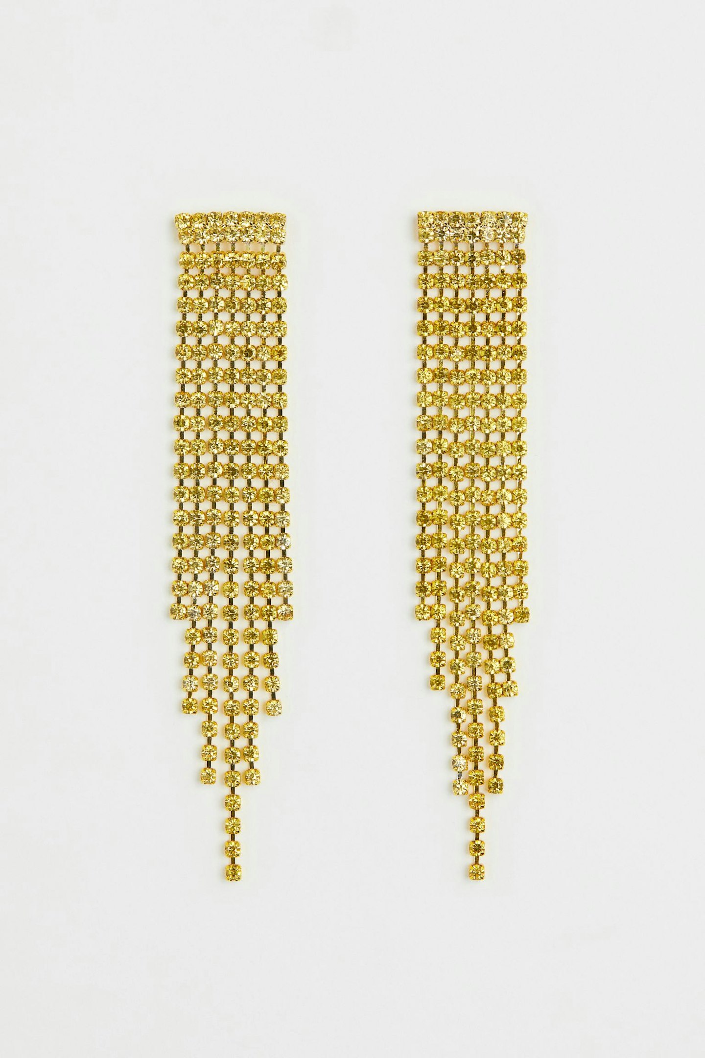 H&M gold diamante fringe earrings