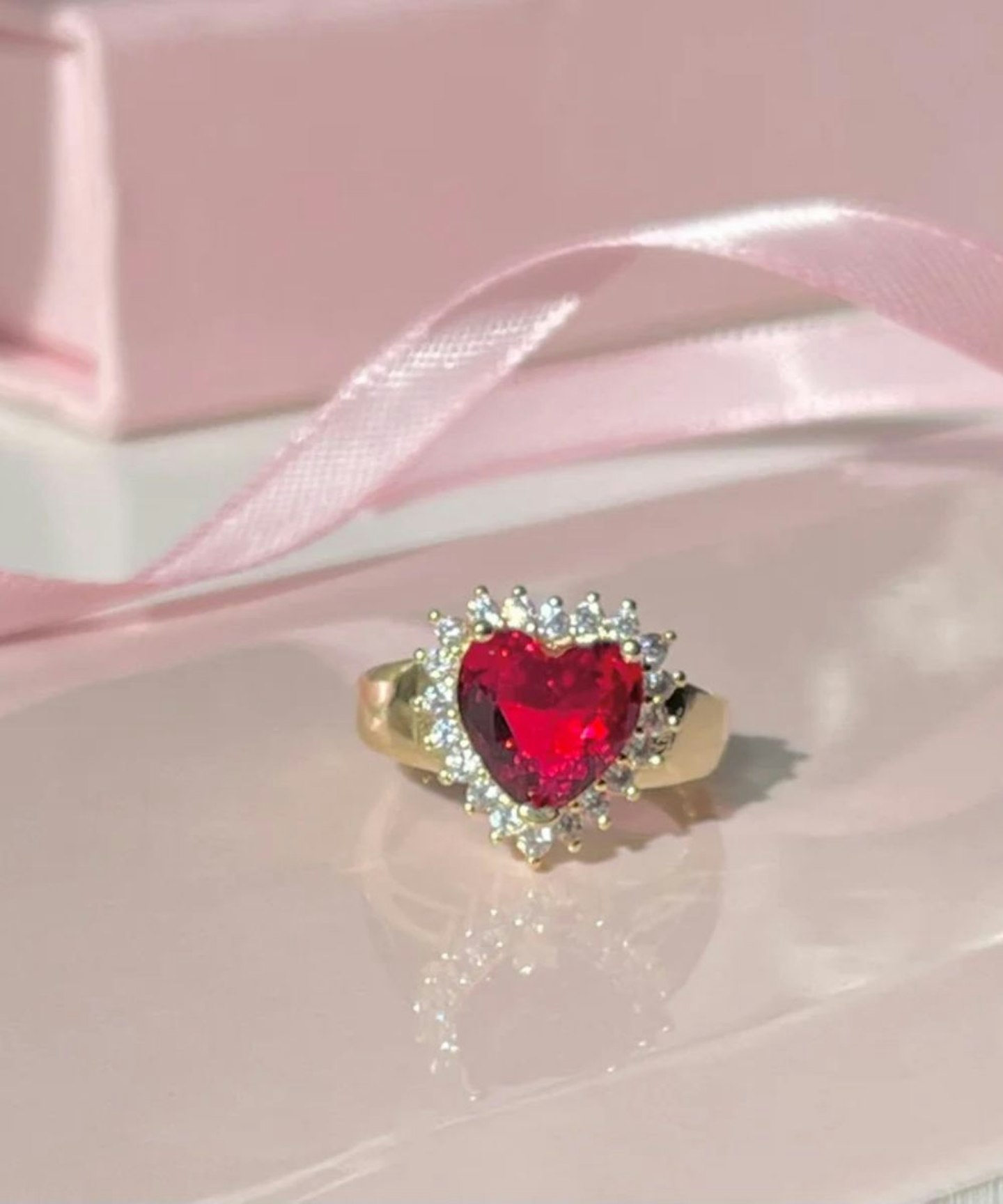 Taylor Swift inspired red heart ring
