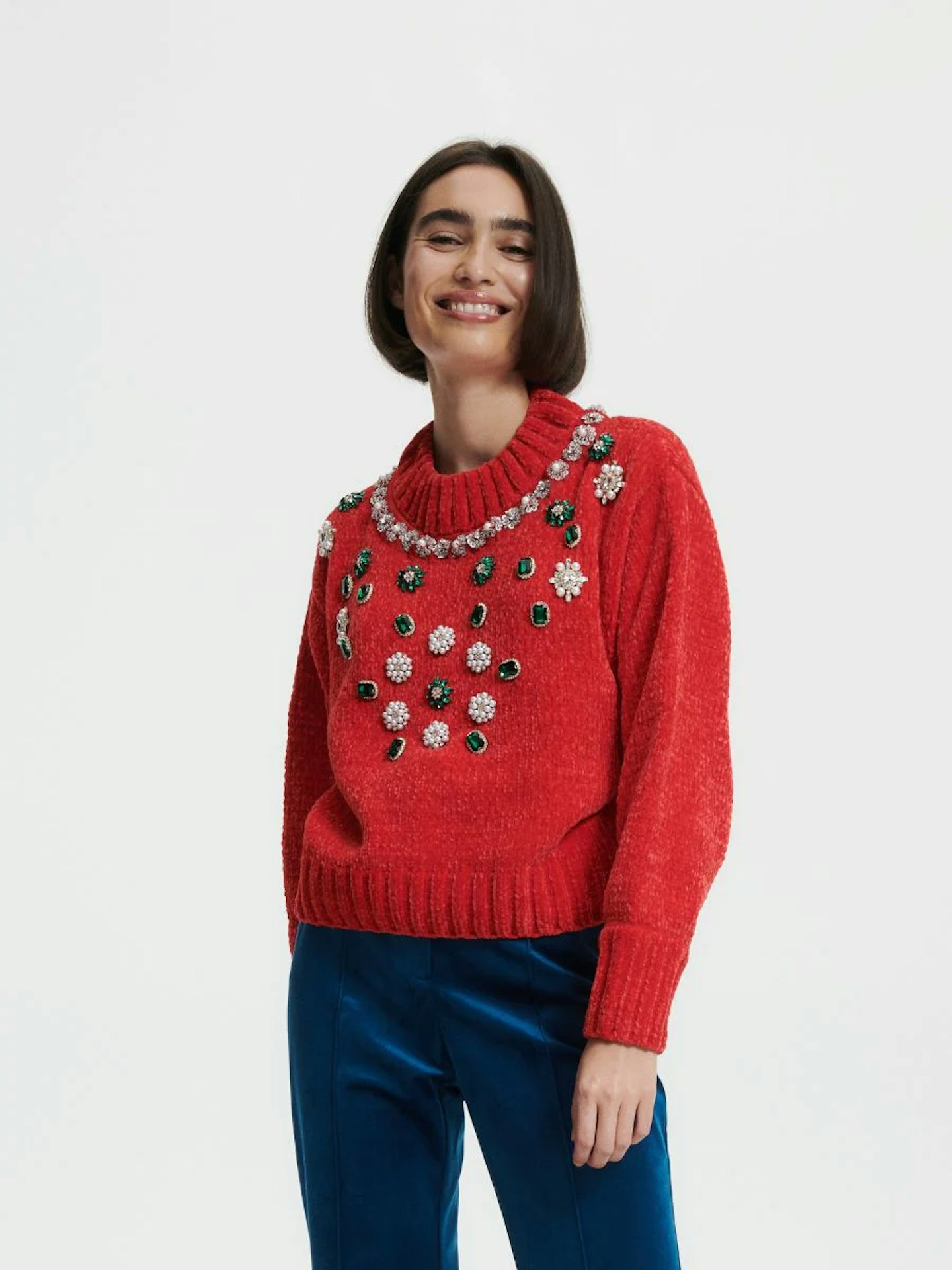 Reserved Jumper With Multicoloured Jewellery Detailing