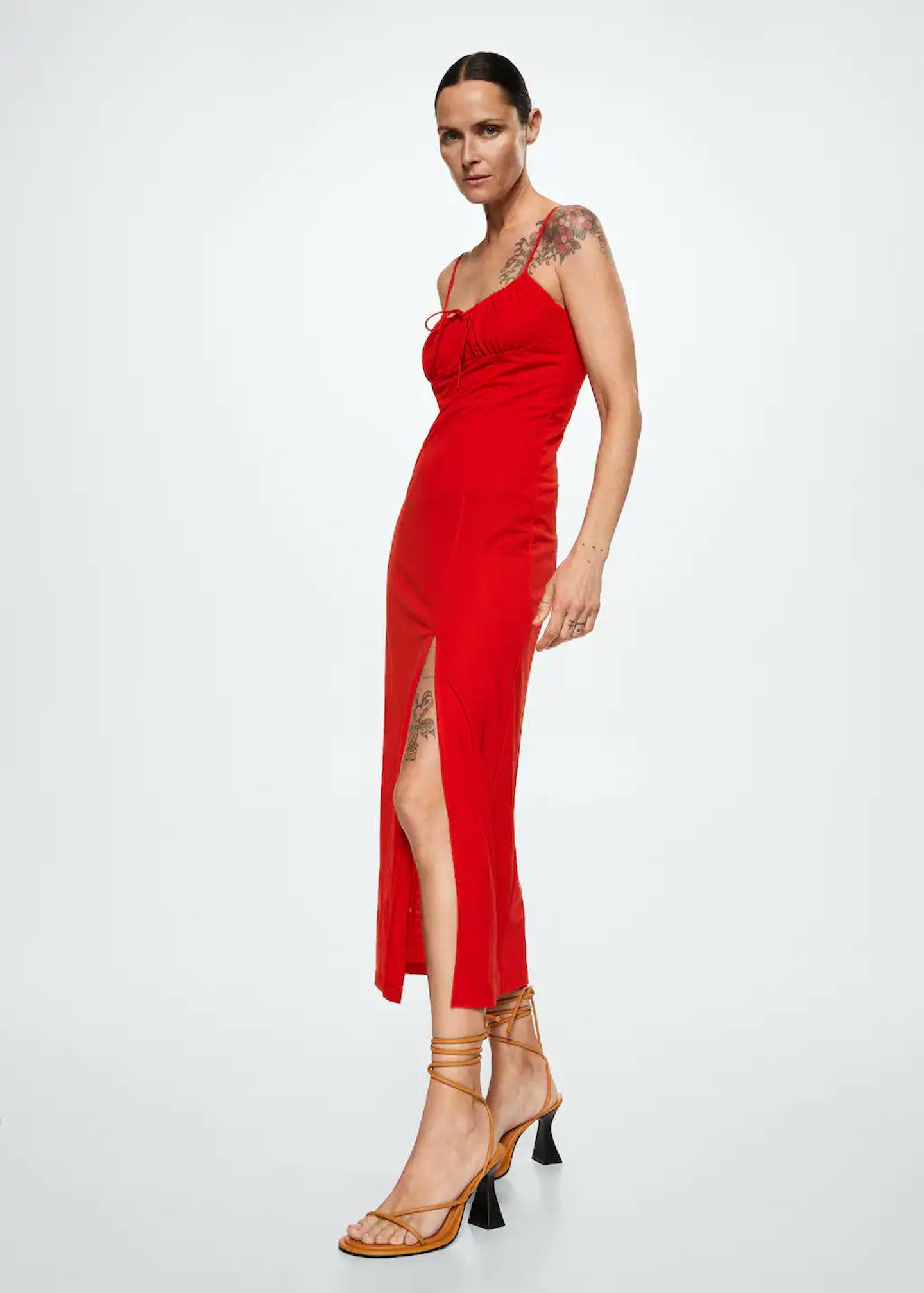 Mango Cut-Out Ruched Dress