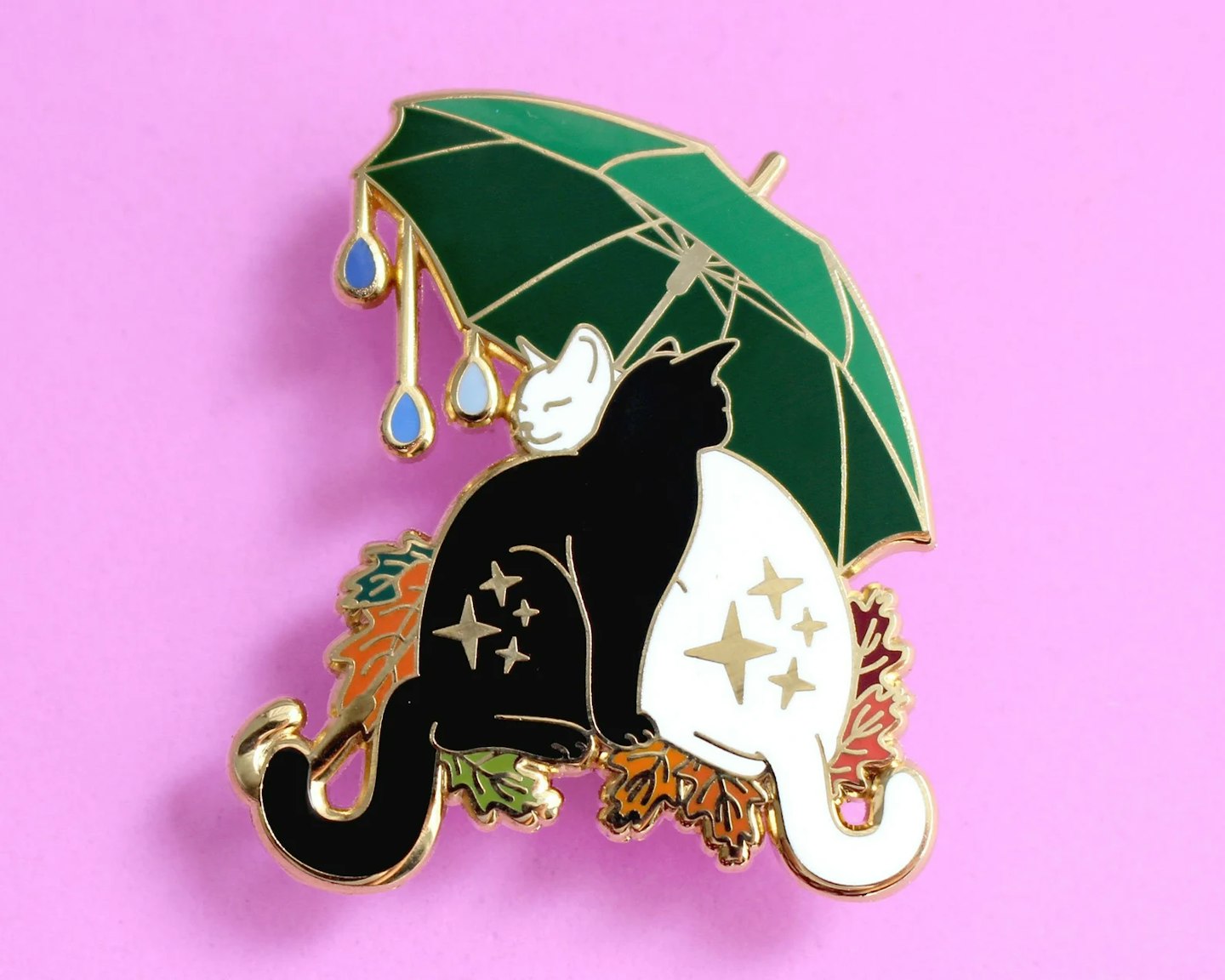 Umbrella Cats Enamel Pin