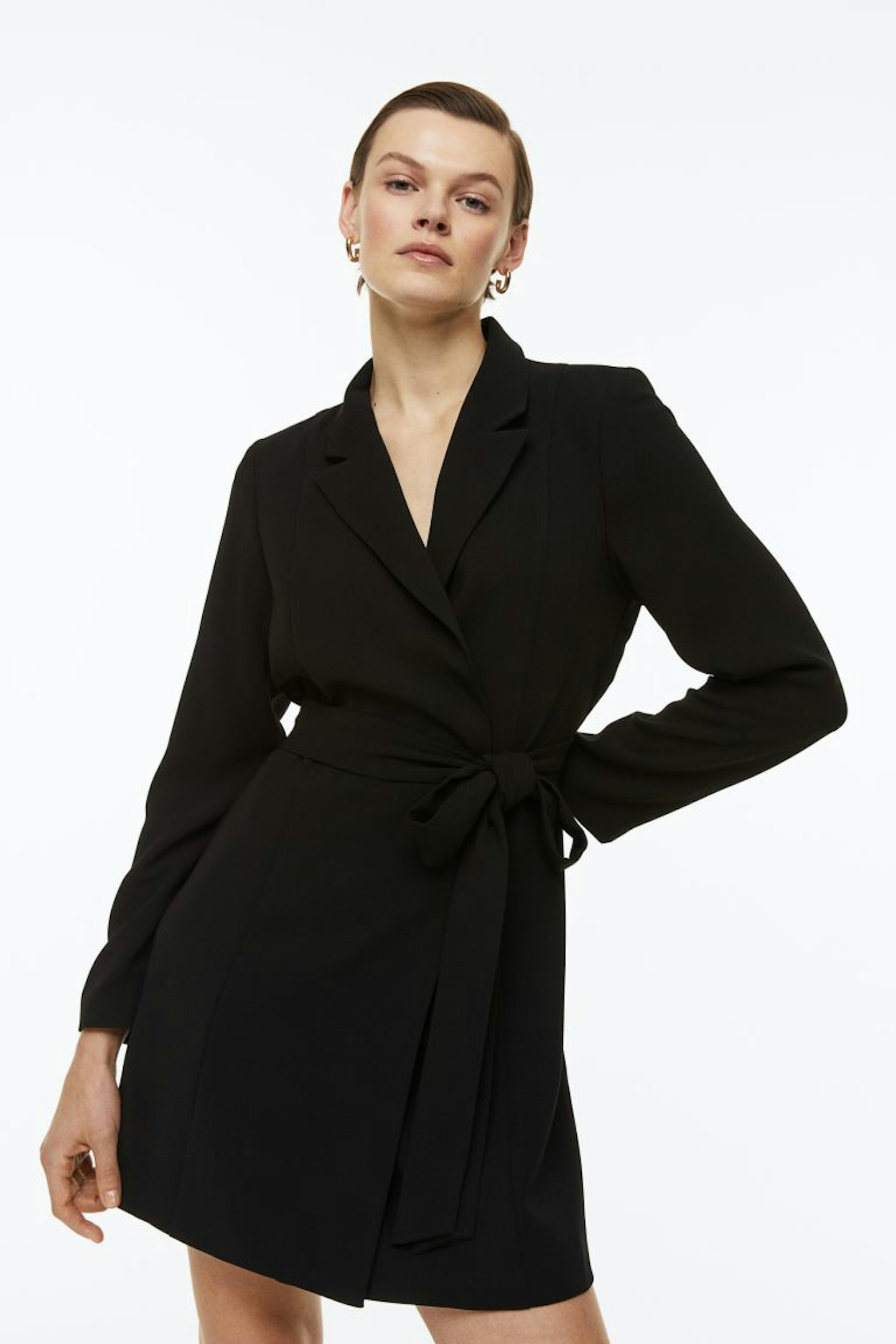 Tie-belt blazer dress