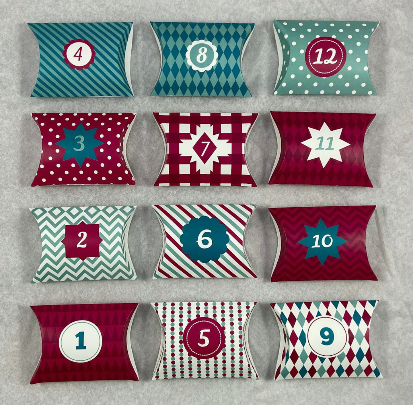 12 Day Pillow Advent Boxes