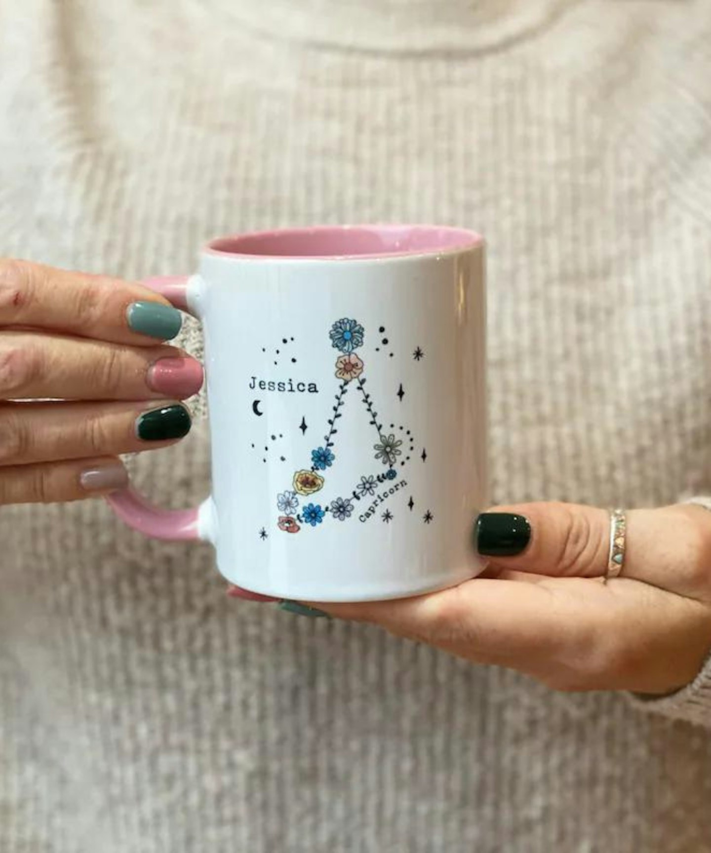 Zodiac Constellation Floral Mug