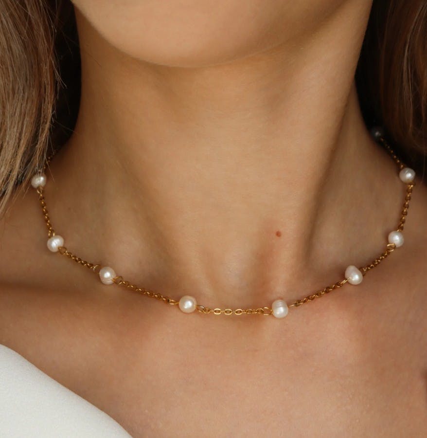 Liliana - Delicate Crystal and Pearl Drop Bridal Necklace | The White  Collection