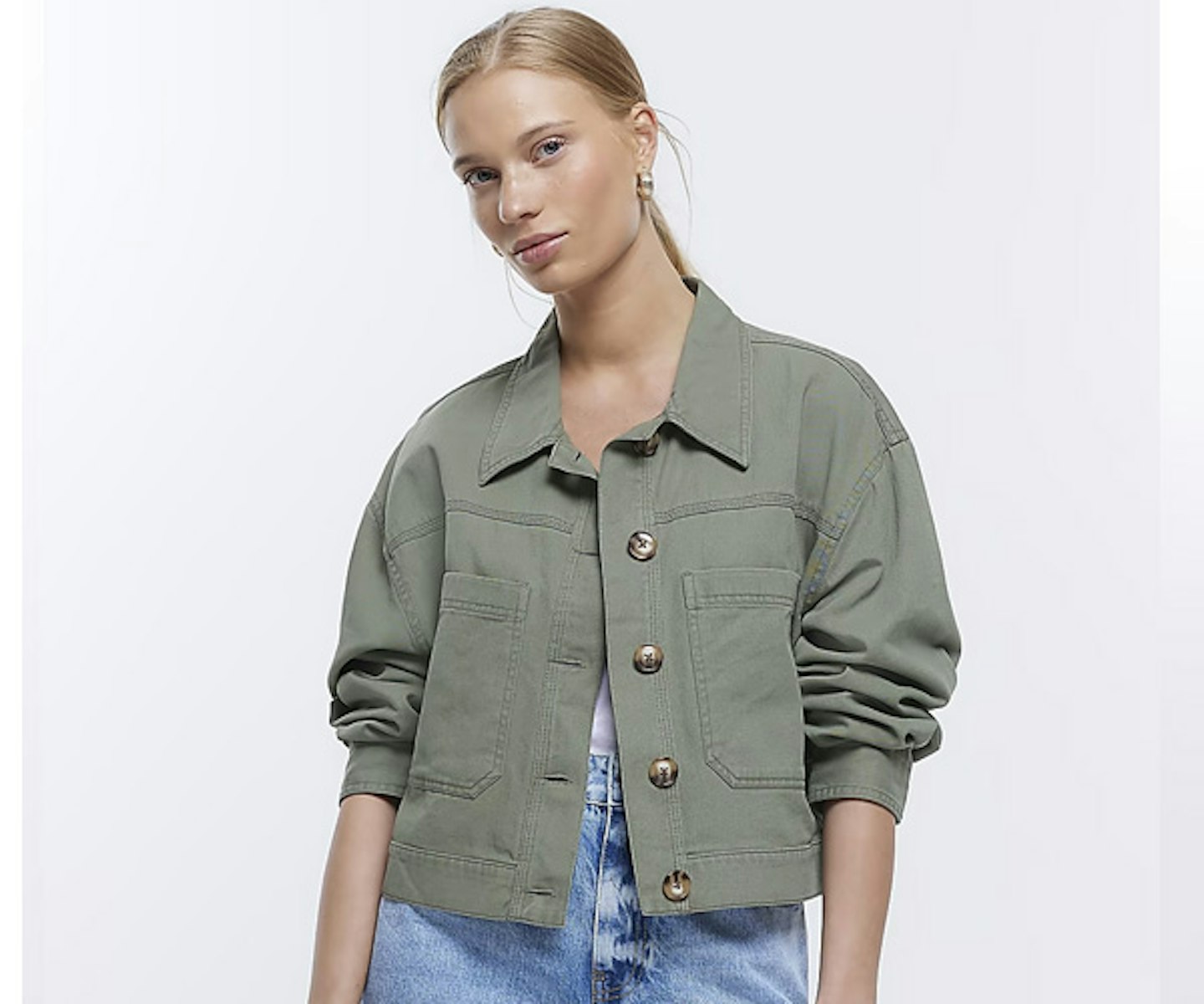 Petite Khaki Shacket